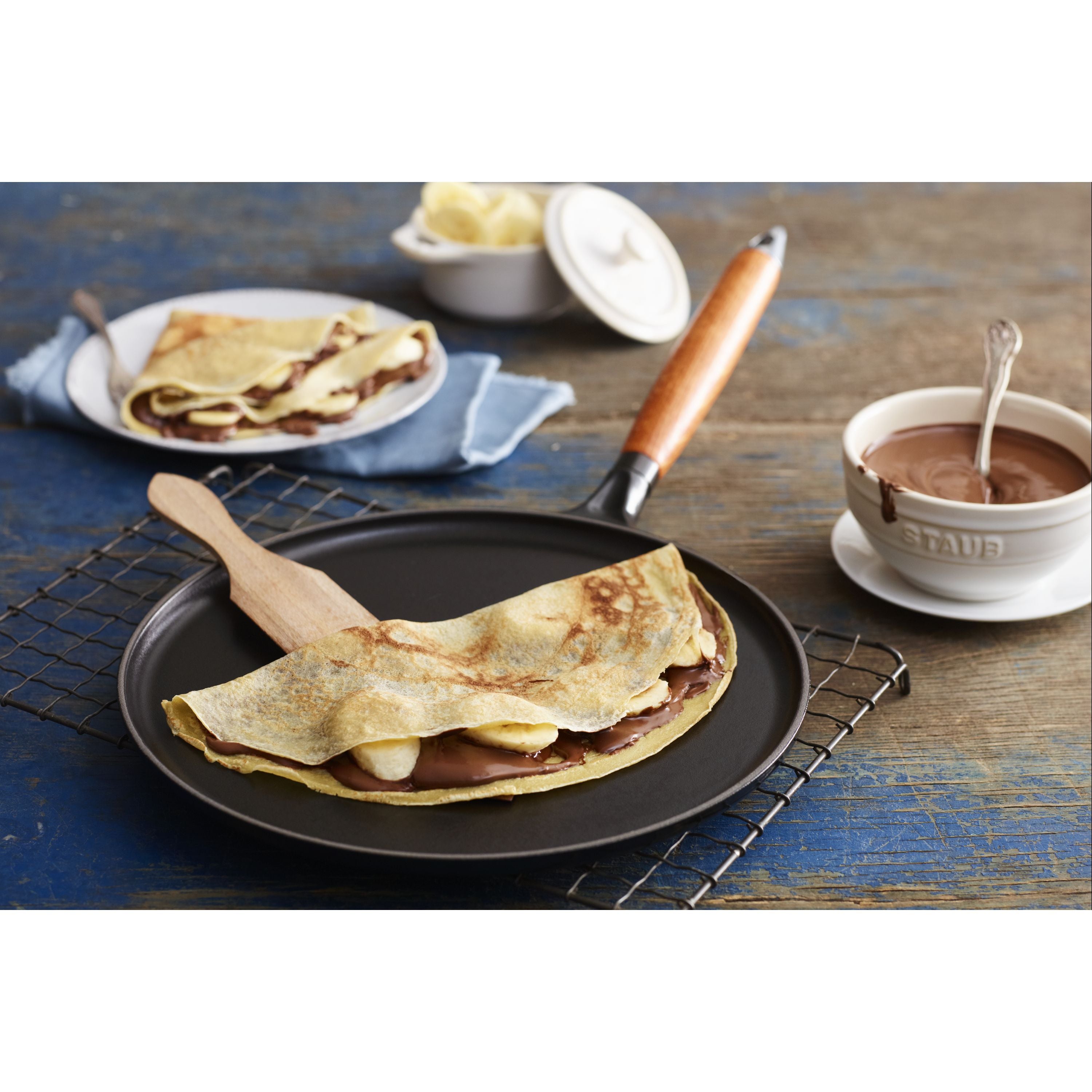 STAUB Pancake Pan 28cm Cast Iron Black-11 Inch-DECOROLALA