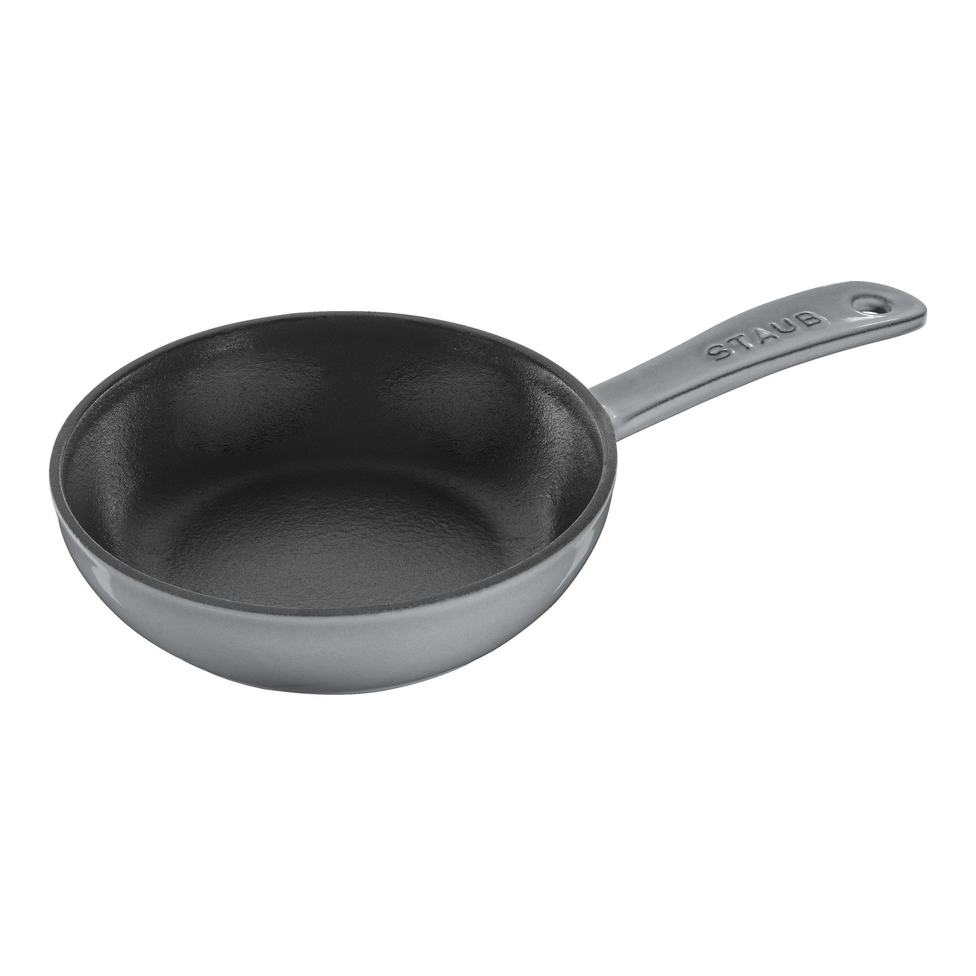 STAUB Pans 16 cm / 6.5 inch Cast Iron Frying Pan, Graphite-Grey-6.5 Inch-DECOROLALA