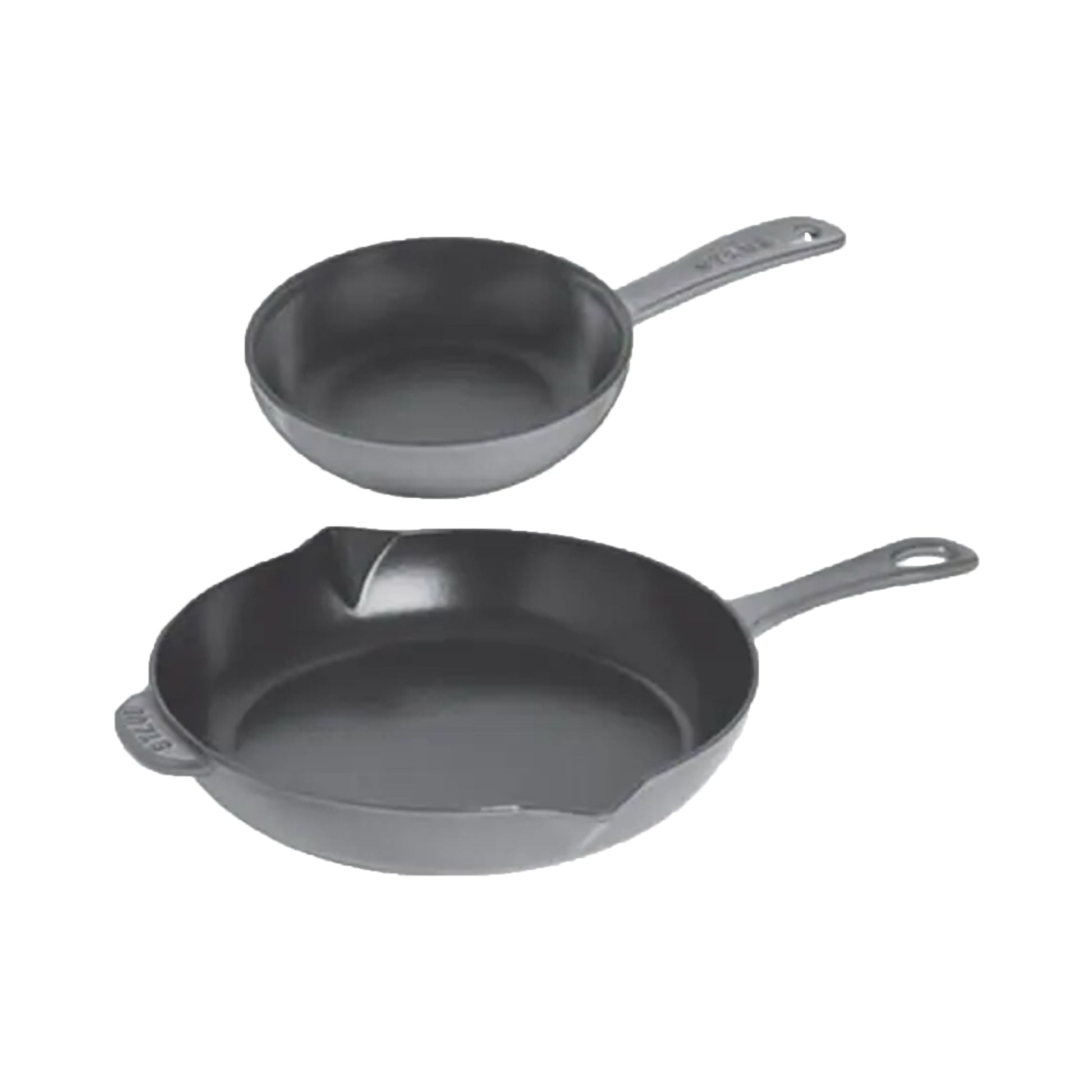 STAUB Pans 2 Piece Cast Iron Fry Pan Set-Frying Pan-DECOROLALA