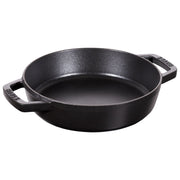 STAUB Pans 20 cm / 8 inch Cast Iron Double Handle Skillet, Black-8 Inch-DECOROLALA