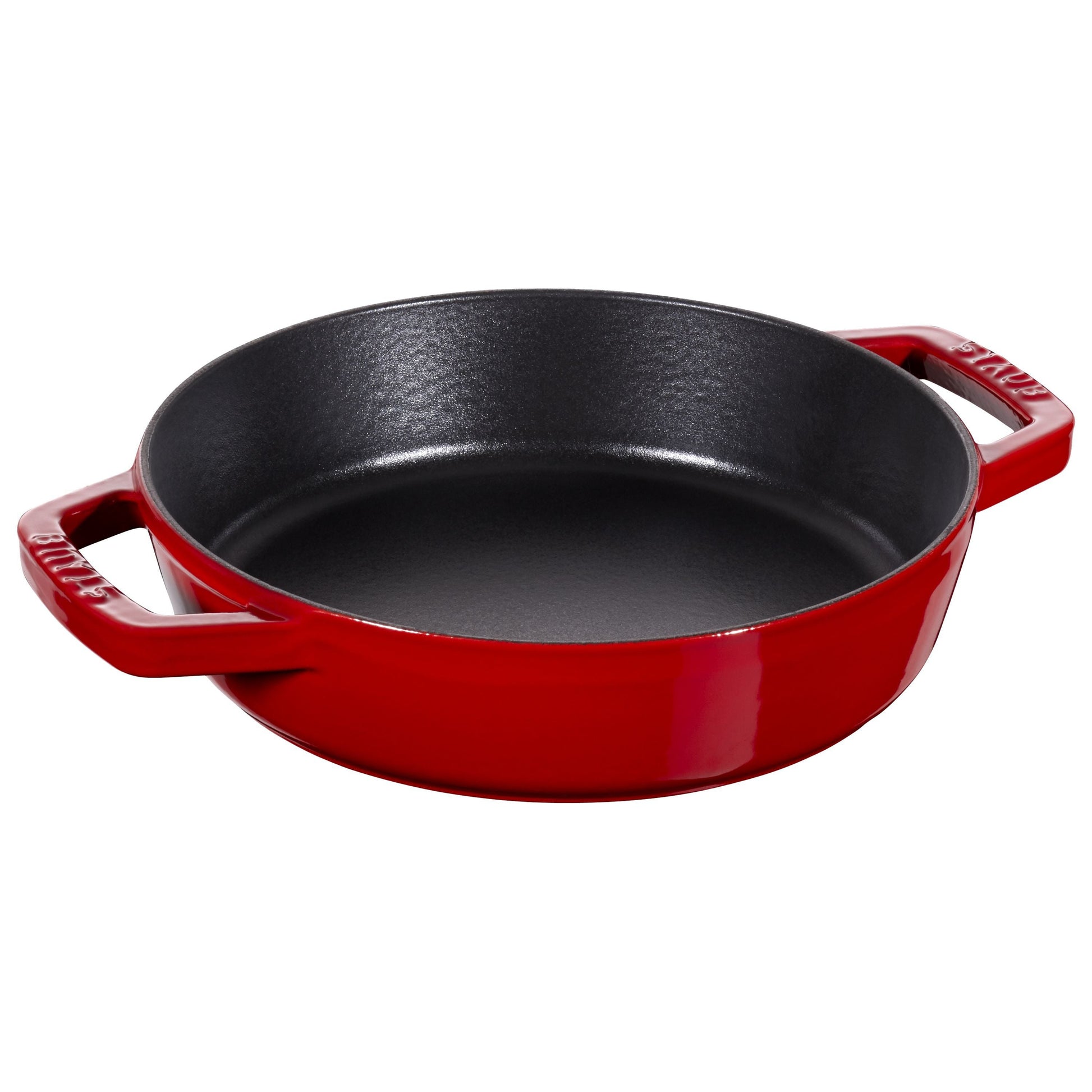 STAUB Pans 20 cm / 8 inch Cast Iron Frying Pan With 2 Handles, Cherry-8 Inch-DECOROLALA