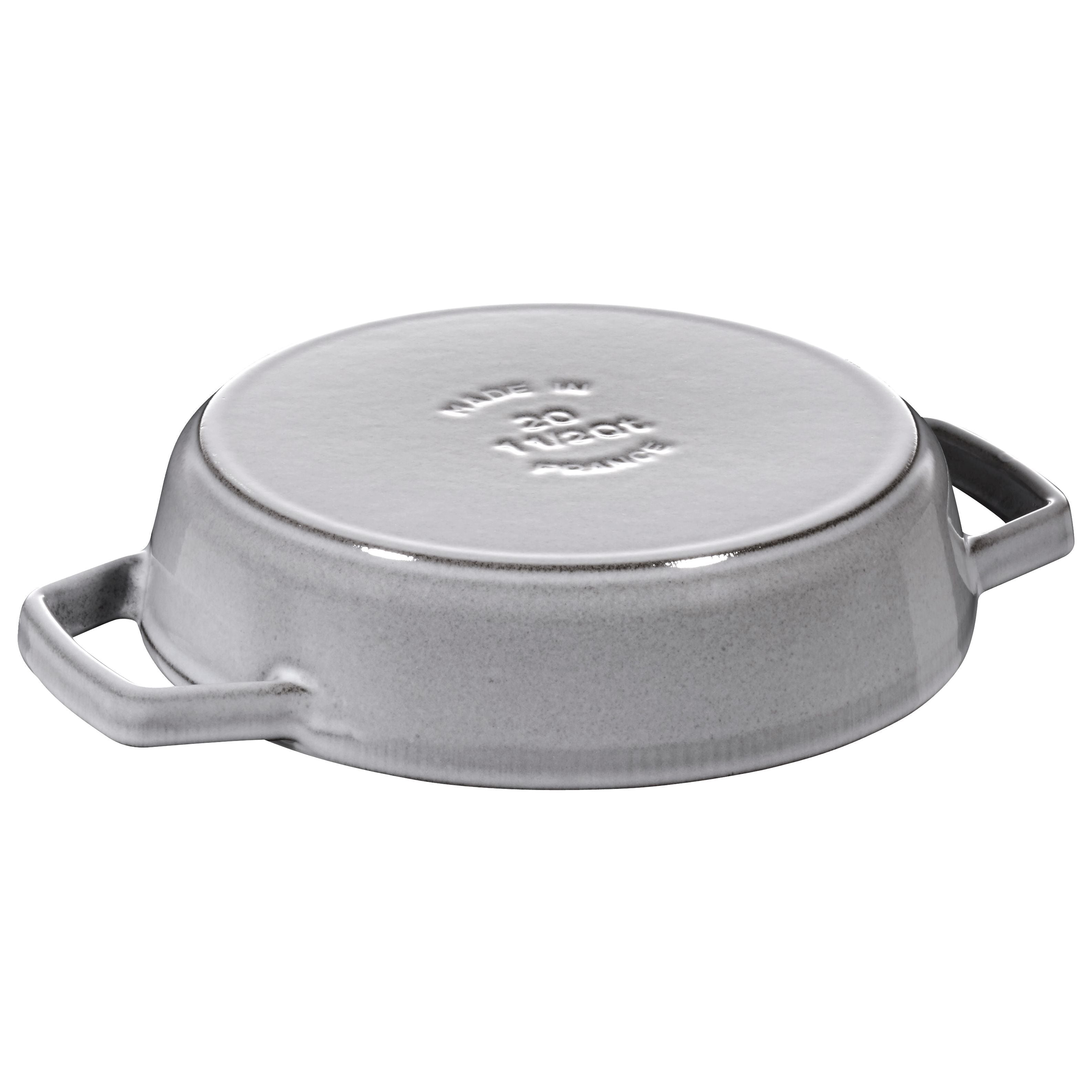 STAUB Pans 20 cm / 8 inch Cast Iron Frying Pan With 2 Handles, Graphite-Grey-8 Inch-DECOROLALA