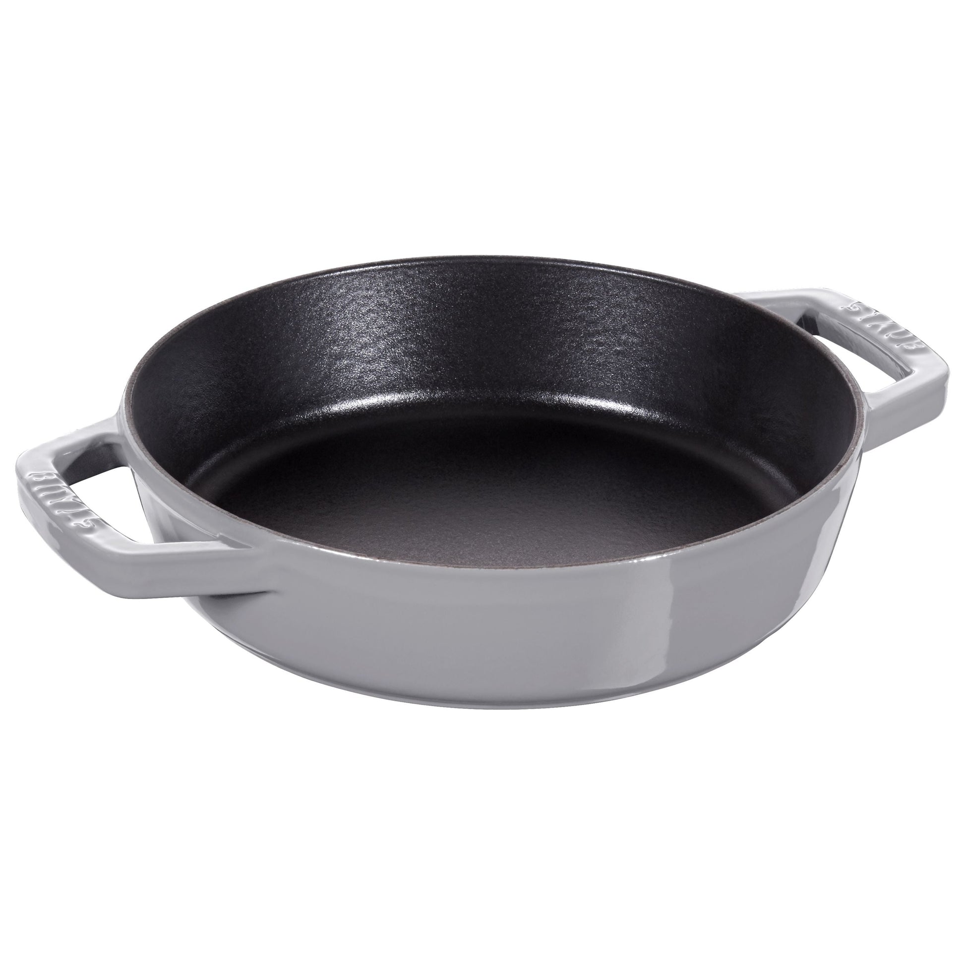 STAUB Pans 20 cm / 8 inch Cast Iron Frying Pan With 2 Handles, Graphite-Grey-8 Inch-DECOROLALA