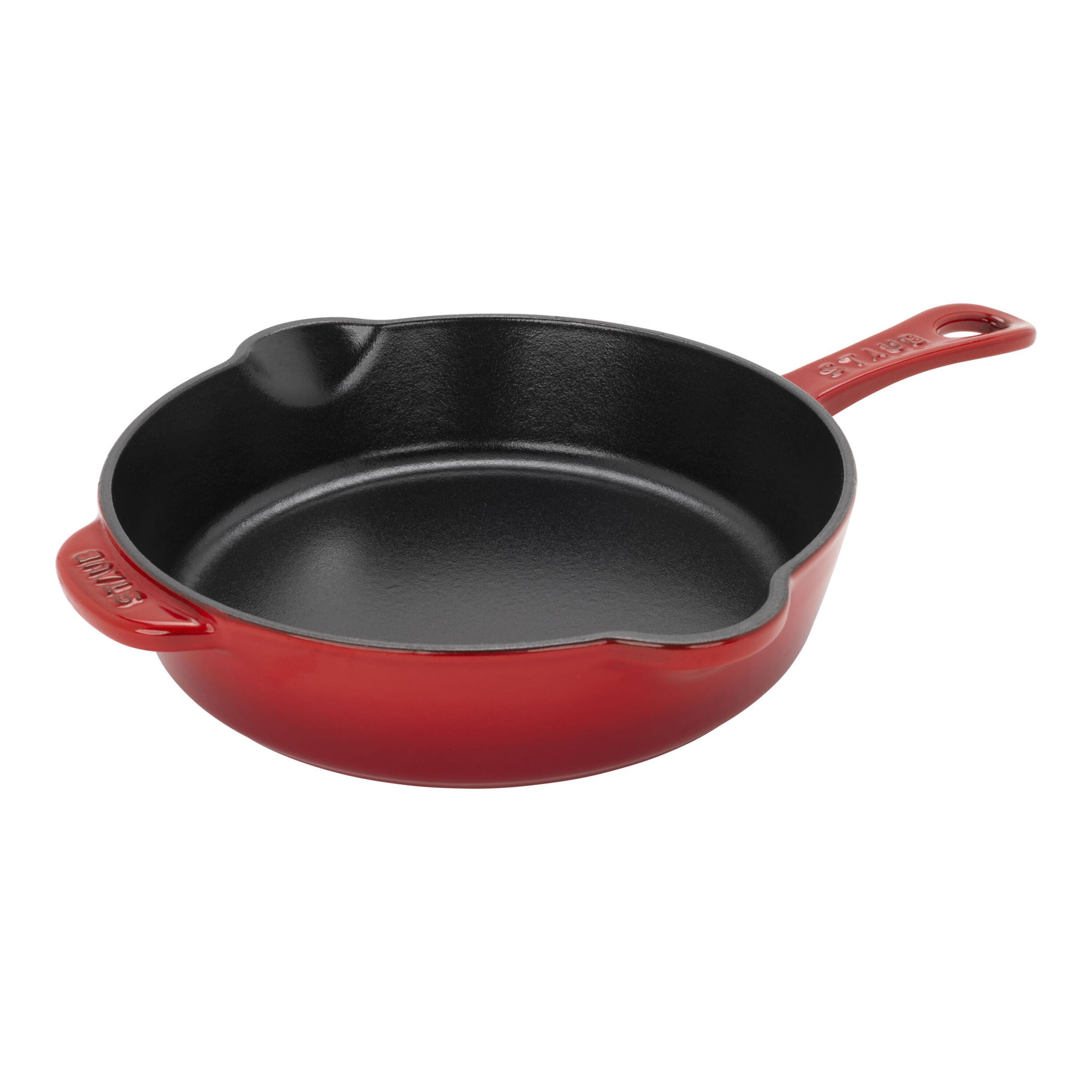 STAUB Pans 22 cm / 8.5 inch Cast Iron Traditional Deep Frypan, Cherry-8.5 Inch-DECOROLALA