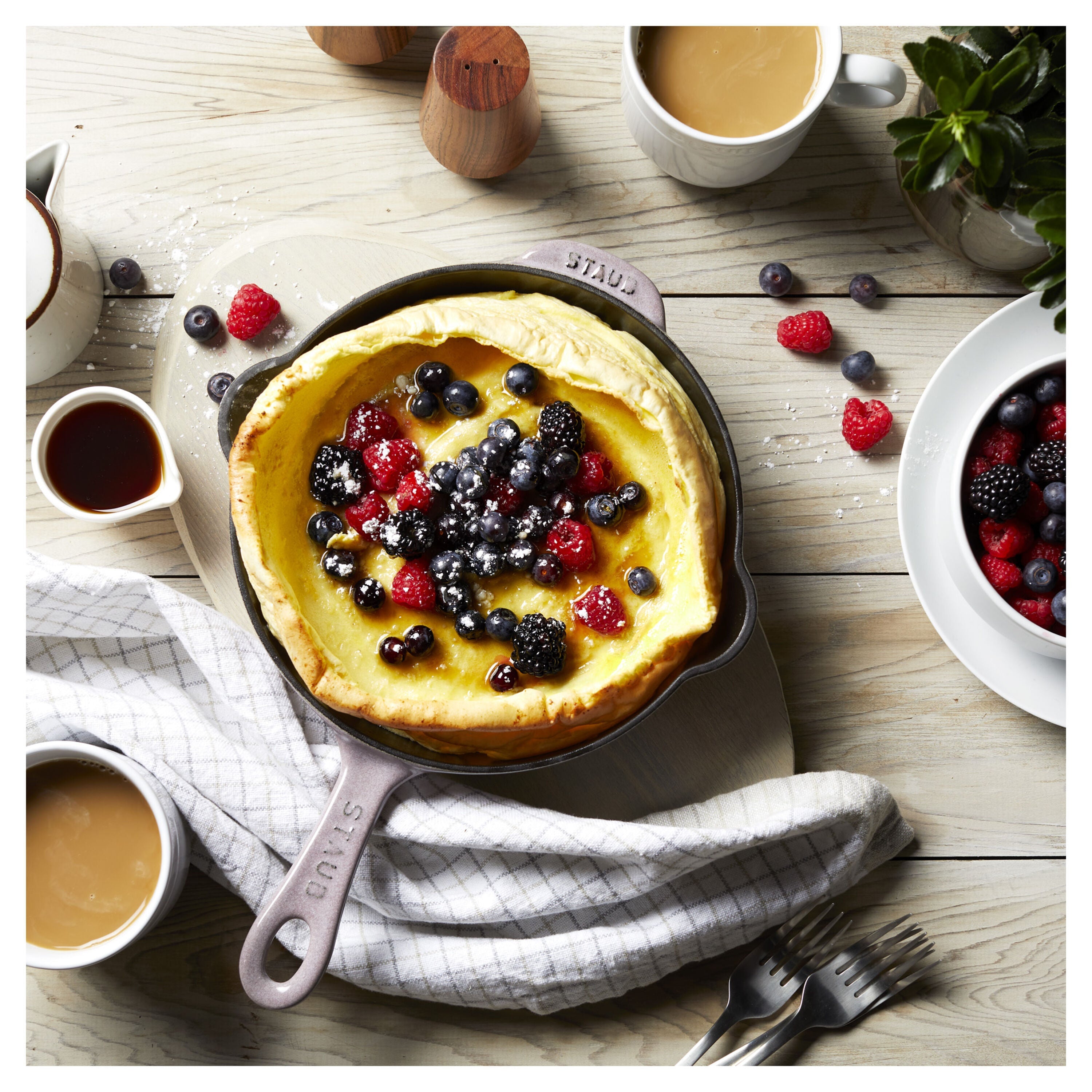 STAUB Pans 22 cm / 8.5 inch Cast Iron Traditional Deep Frypan, Cherry Blossom-8.5 Inch-DECOROLALA