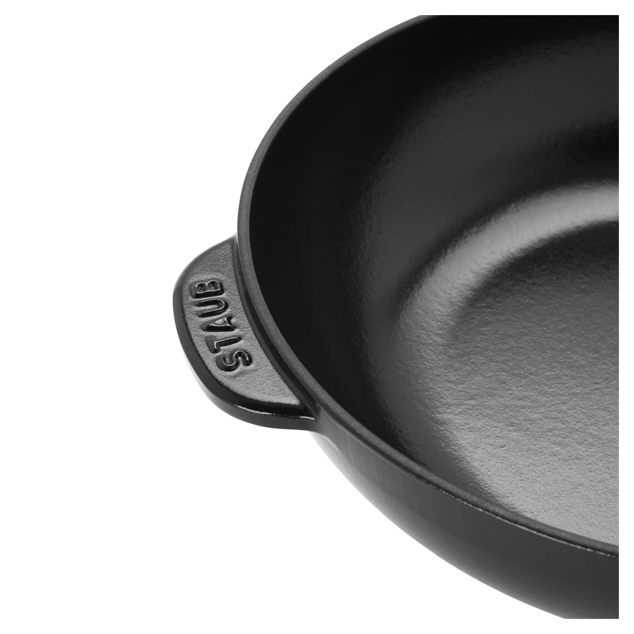 STAUB Pans 26 cm / 10 inch Cast Iron Daily Pan With Glass Lid, Black-10 Inch-DECOROLALA