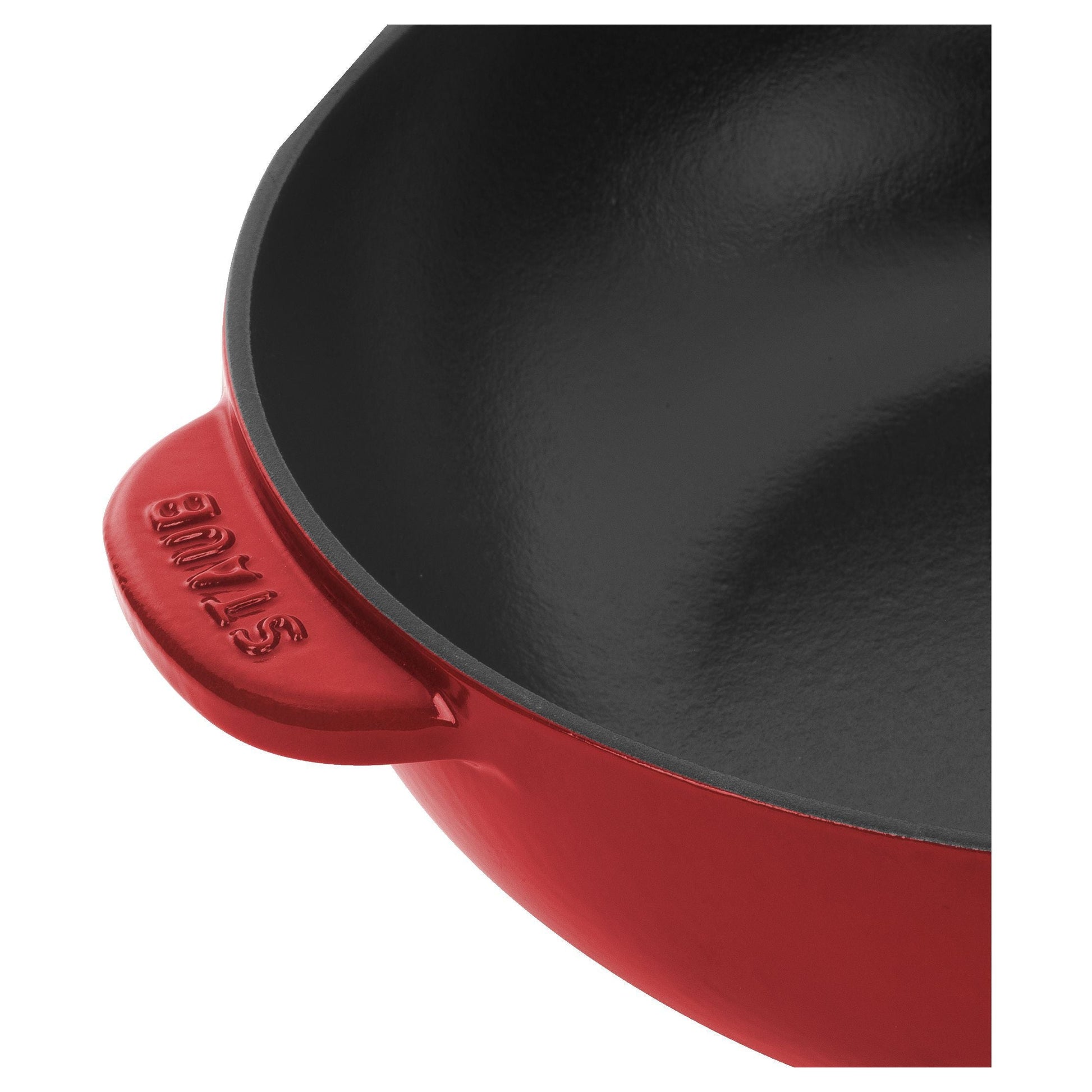 STAUB Pans 26 cm / 10 inch Cast Iron Daily Pan With Glass Lid, Cherry-10 Inch-DECOROLALA