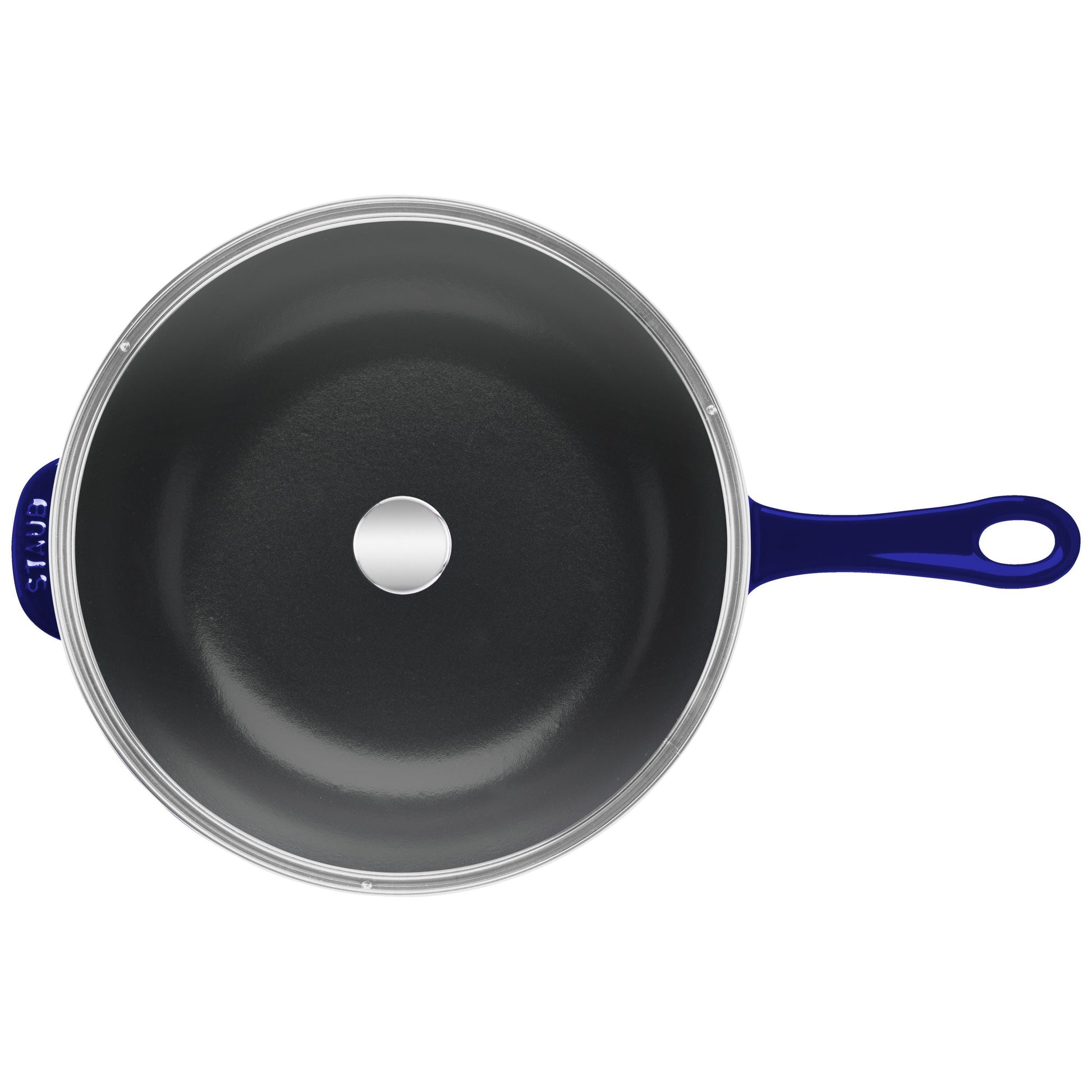 STAUB Pans 26 cm / 10 inch Cast Iron Frying Pan, Dark-Blue-10 Inch-DECOROLALA