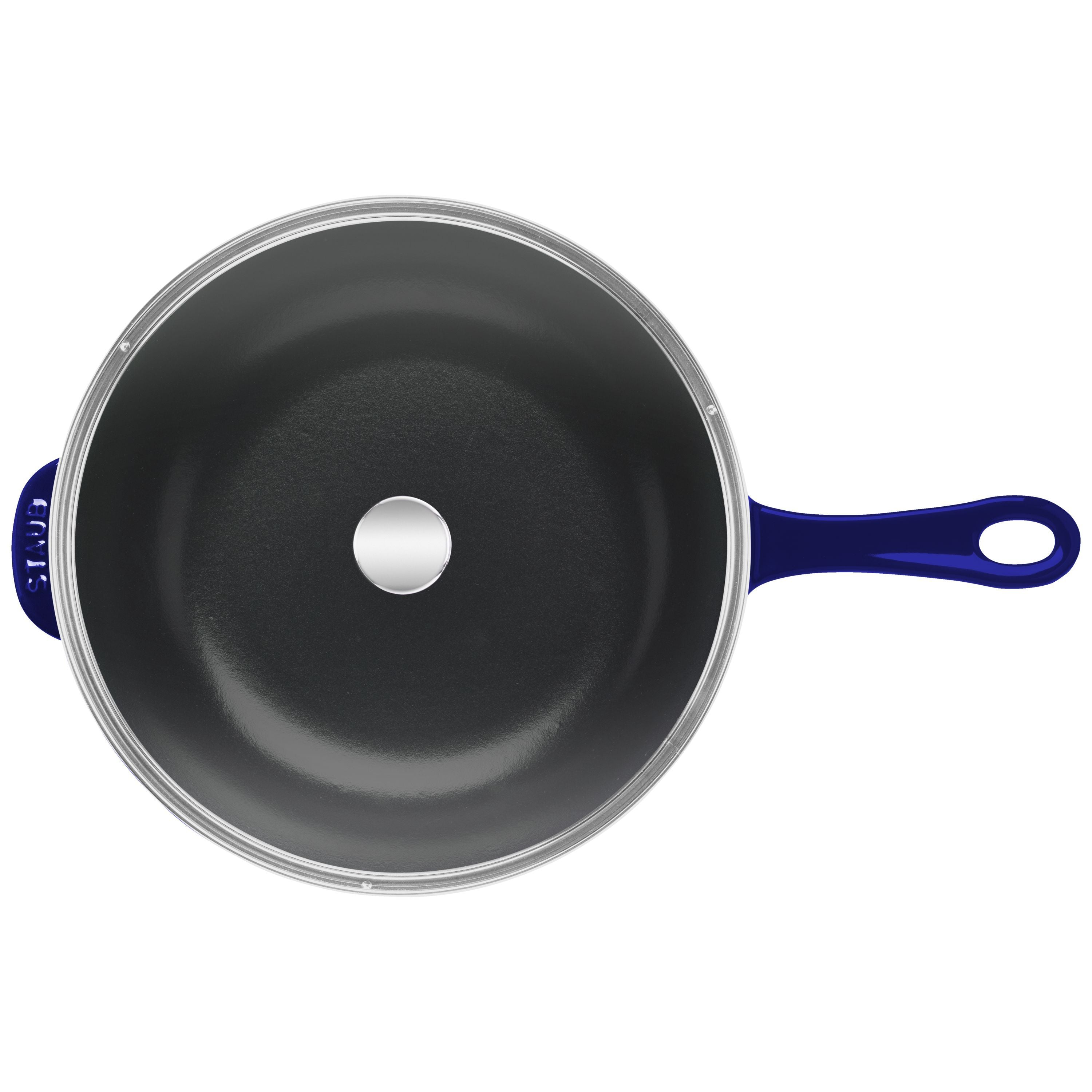STAUB Pans 26 cm / 10 inch Cast Iron Frying Pan, Dark-Blue-10 Inch-DECOROLALA