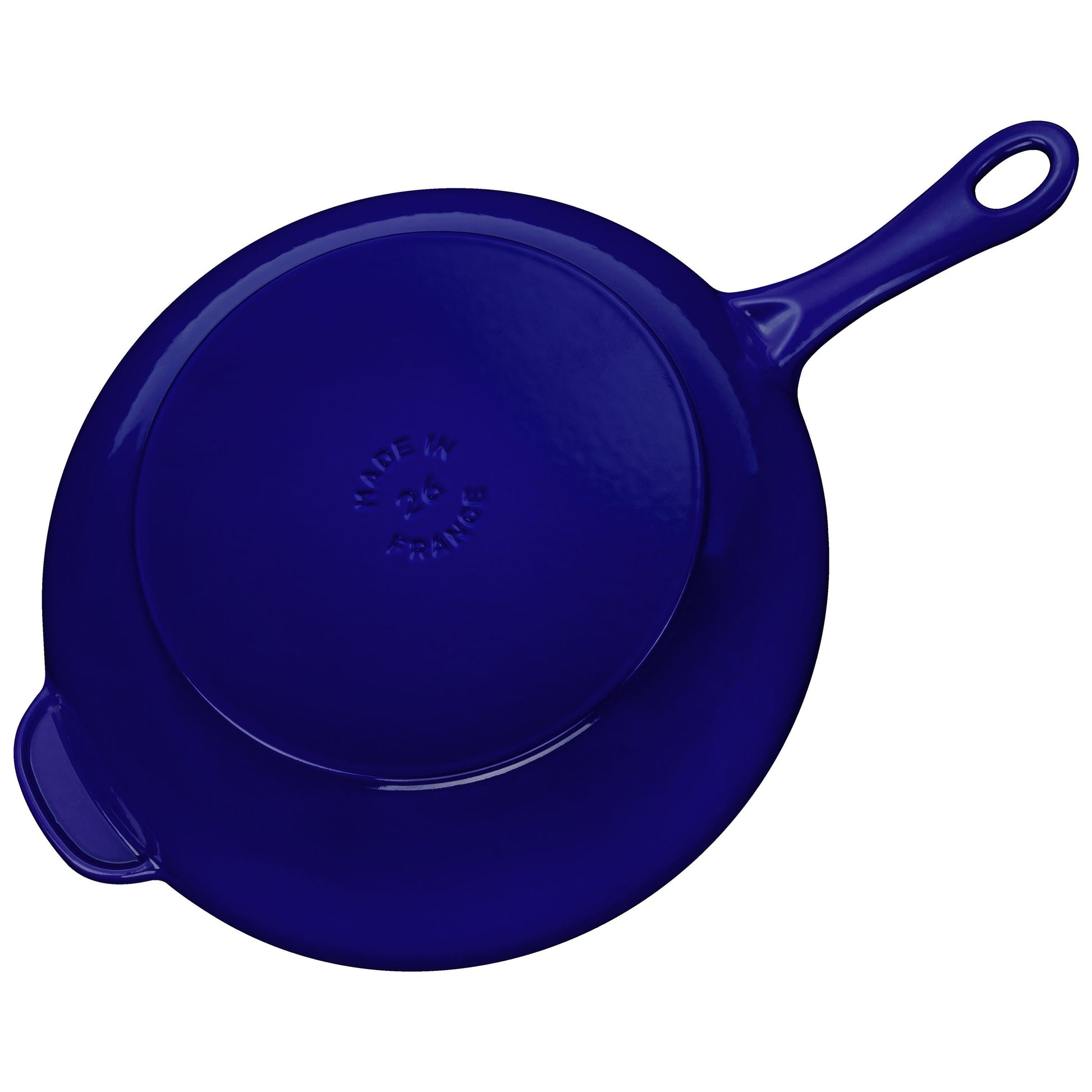 STAUB Pans 26 cm / 10 inch Cast Iron Frying Pan, Dark-Blue-10 Inch-DECOROLALA