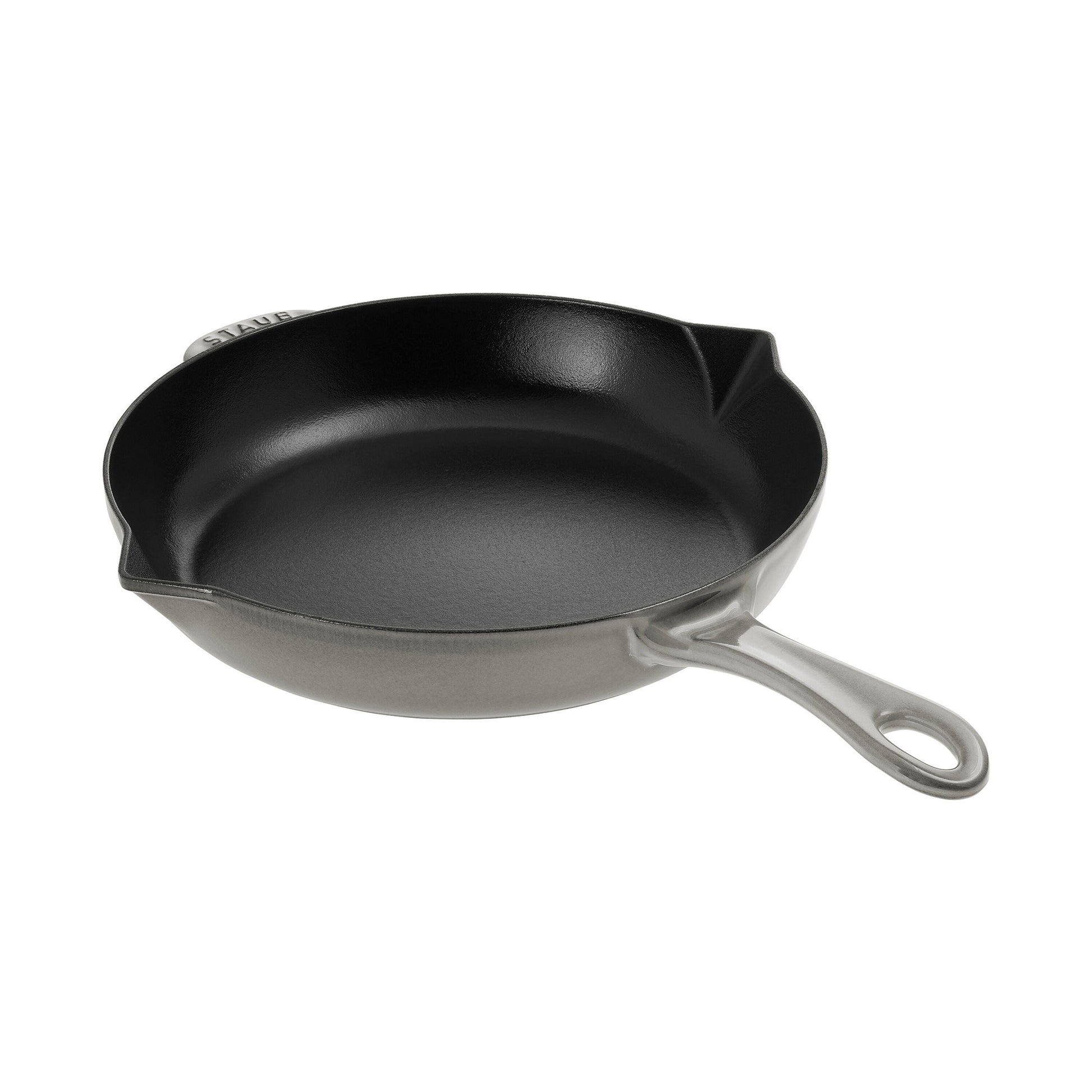 STAUB Pans 26 cm / 10 inch Cast Iron Frying Pan, Graphite-Grey-10 Inch-DECOROLALA