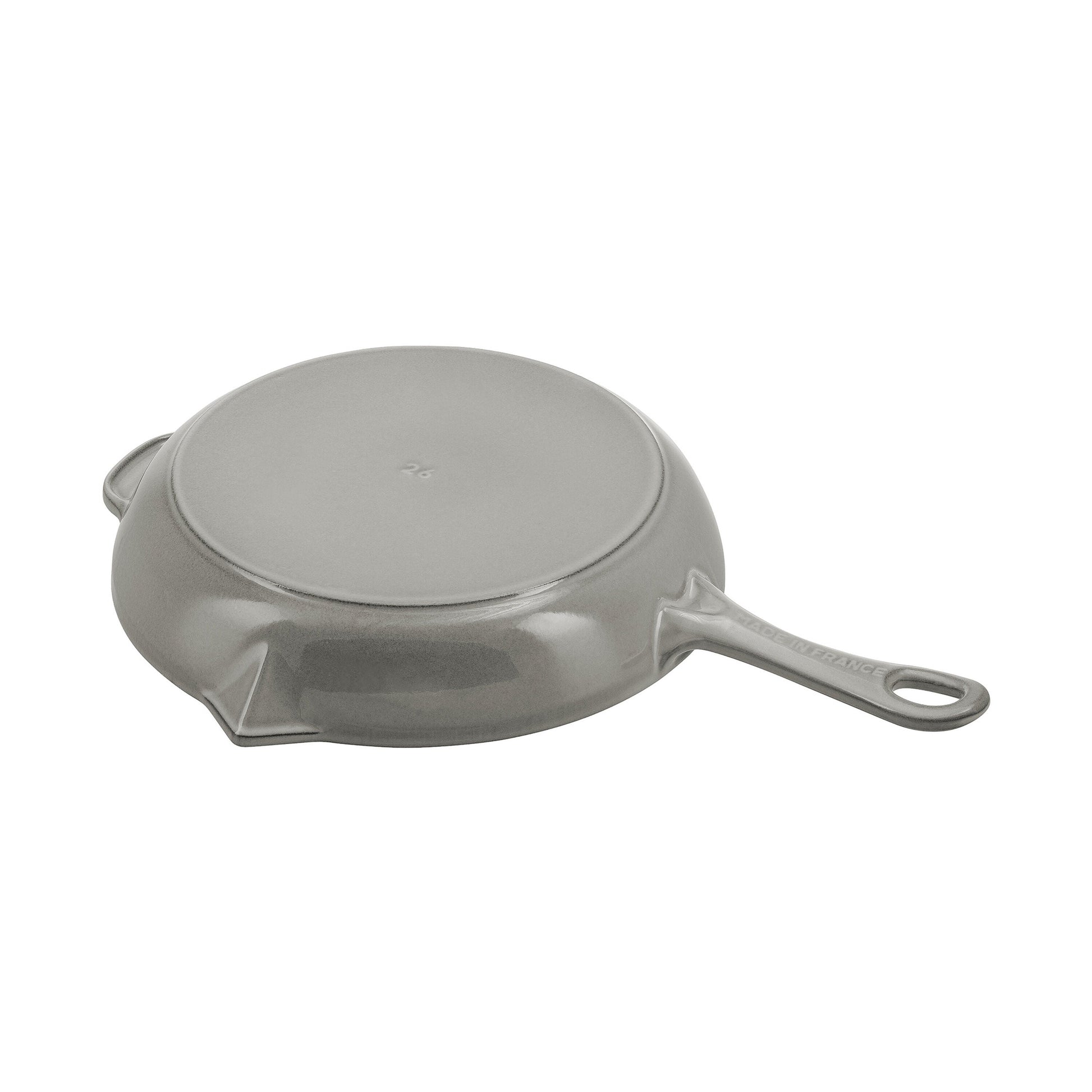 STAUB Pans 26 cm / 10 inch Cast Iron Frying Pan, Graphite-Grey-10 Inch-DECOROLALA