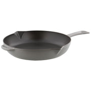 STAUB Pans 26 cm / 10 inch Cast Iron Frying Pan, Graphite-Grey-10 Inch-DECOROLALA