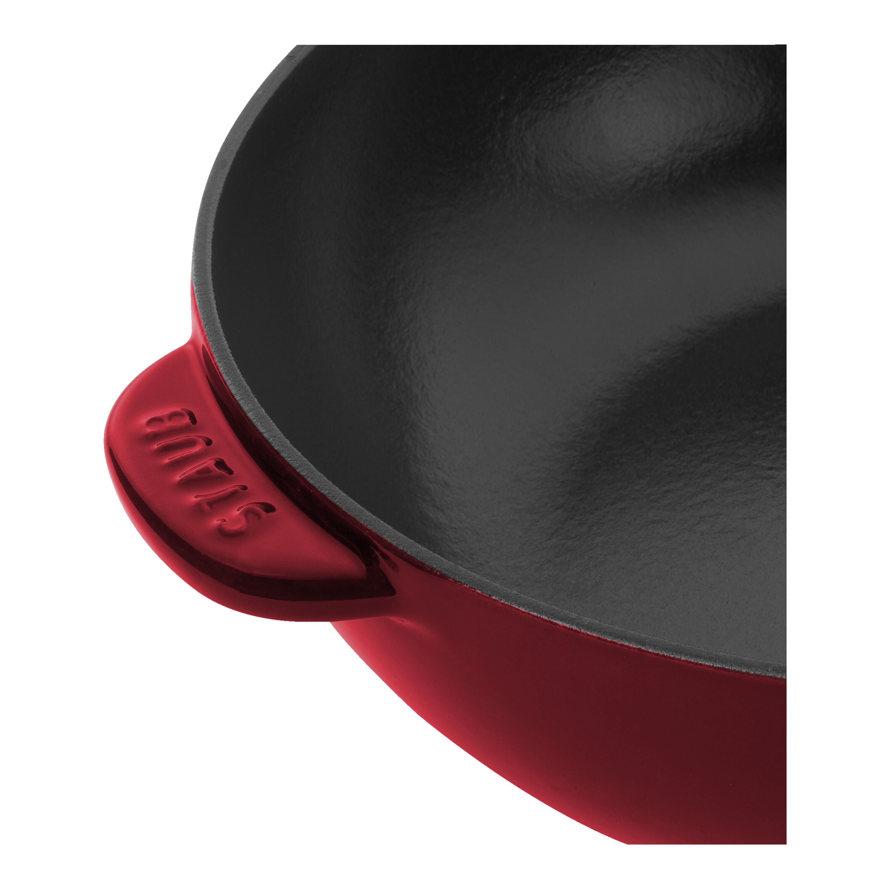 STAUB Pans 26 cm / 10 inch Cast Iron Frying Pan, Grenadine-Red-n/a-DECOROLALA