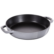 STAUB Pans 26 cm / 10 inch Cast Iron Frying Pan With 2 Handles, Graphite-Grey-10 Inch-DECOROLALA