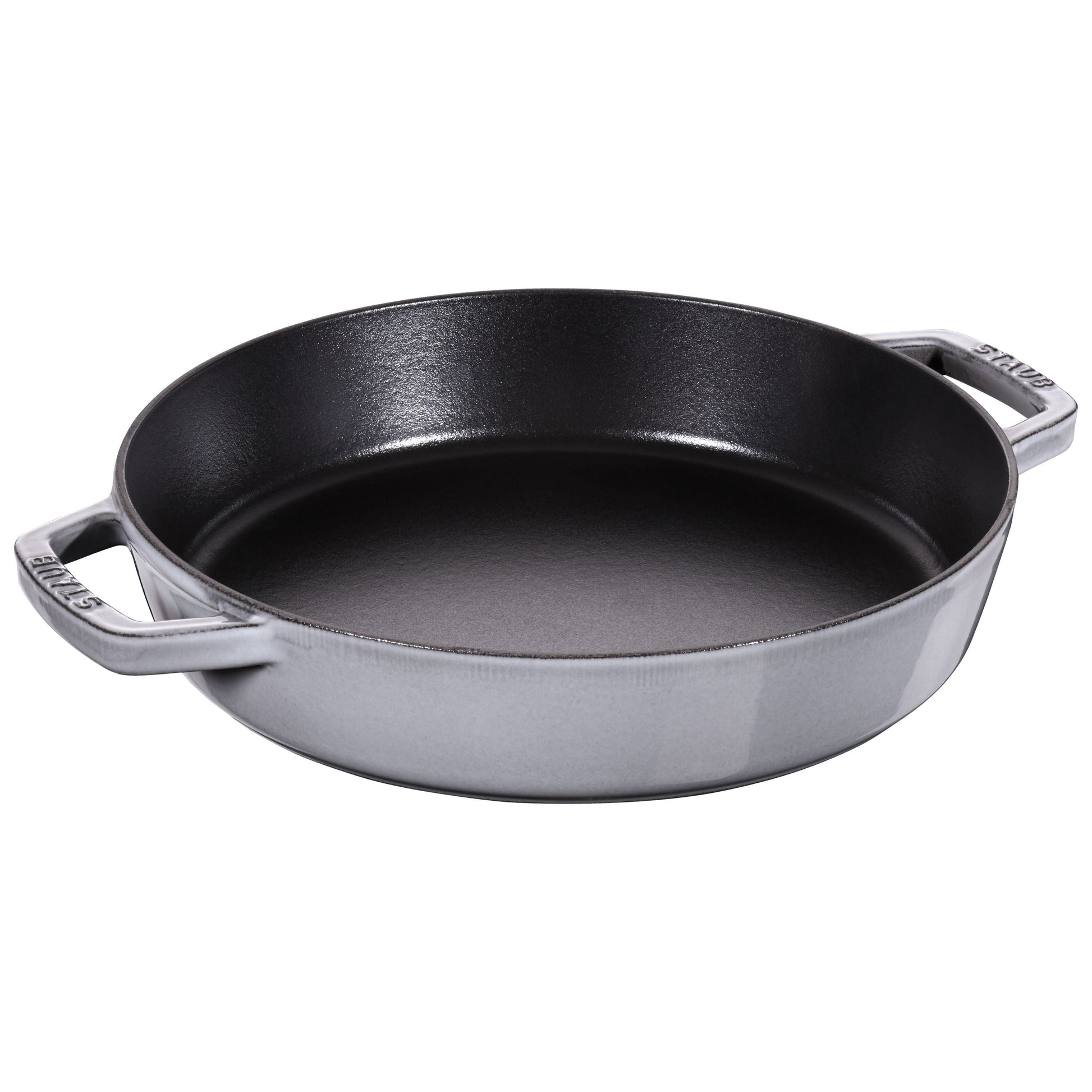 STAUB Pans 26 cm / 10 inch Cast Iron Frying Pan With 2 Handles, Graphite-Grey-10 Inch-DECOROLALA