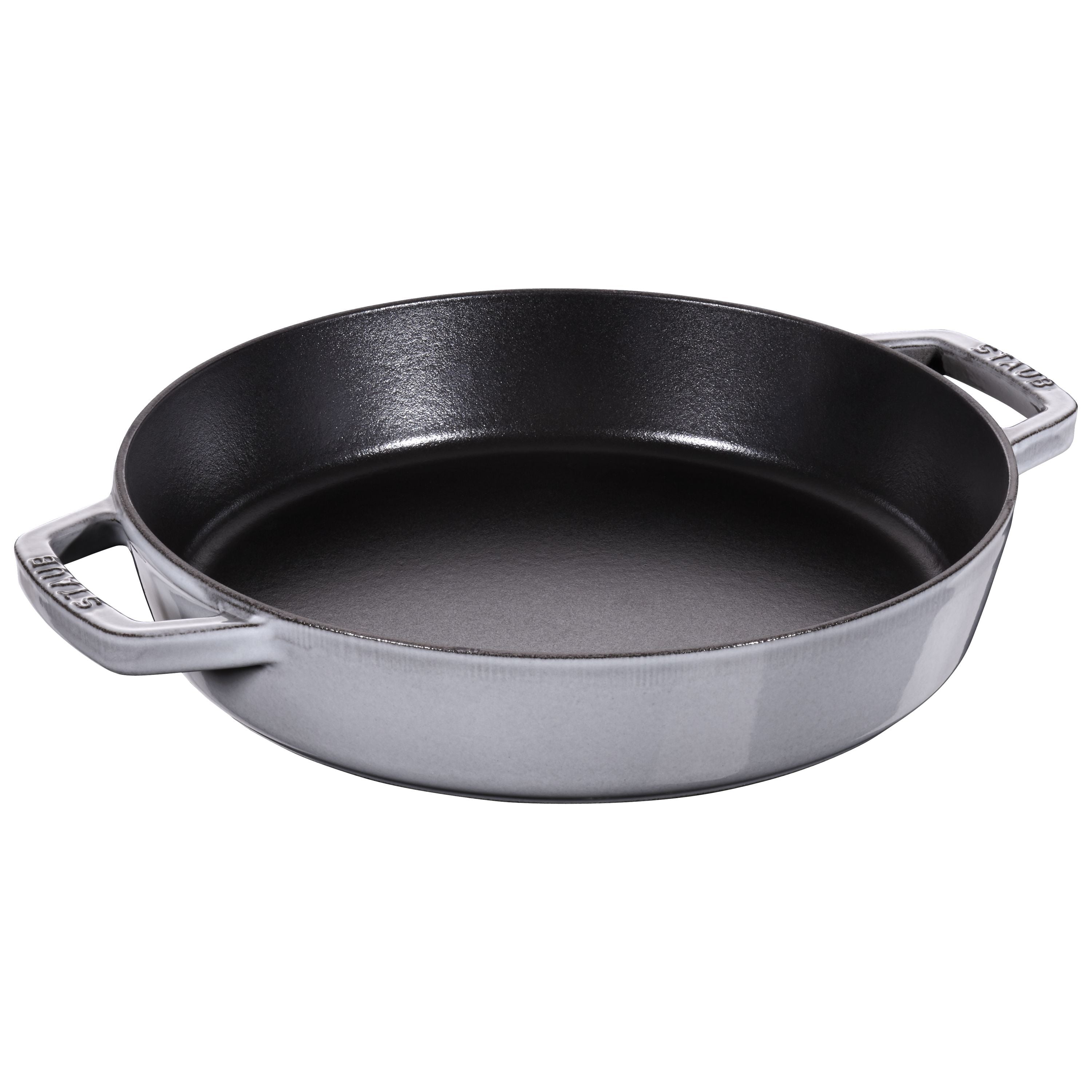 STAUB Pans 26 cm / 10 inch Cast Iron Frying Pan With 2 Handles, Graphite-Grey-10 Inch-DECOROLALA
