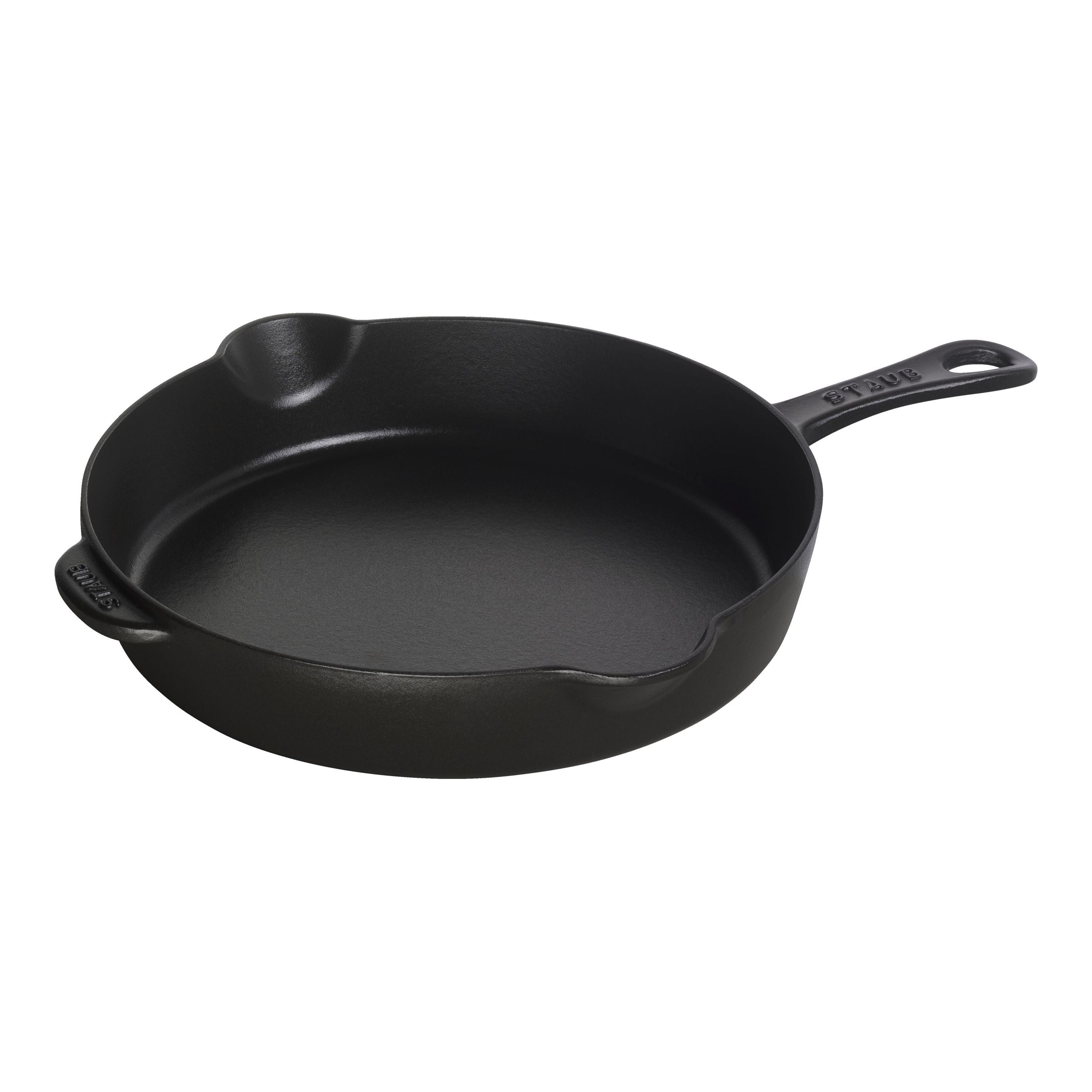 STAUB Pans 28 cm / 11 inch Cast Iron Traditional Deep Frypan, Black-11 Inch-DECOROLALA