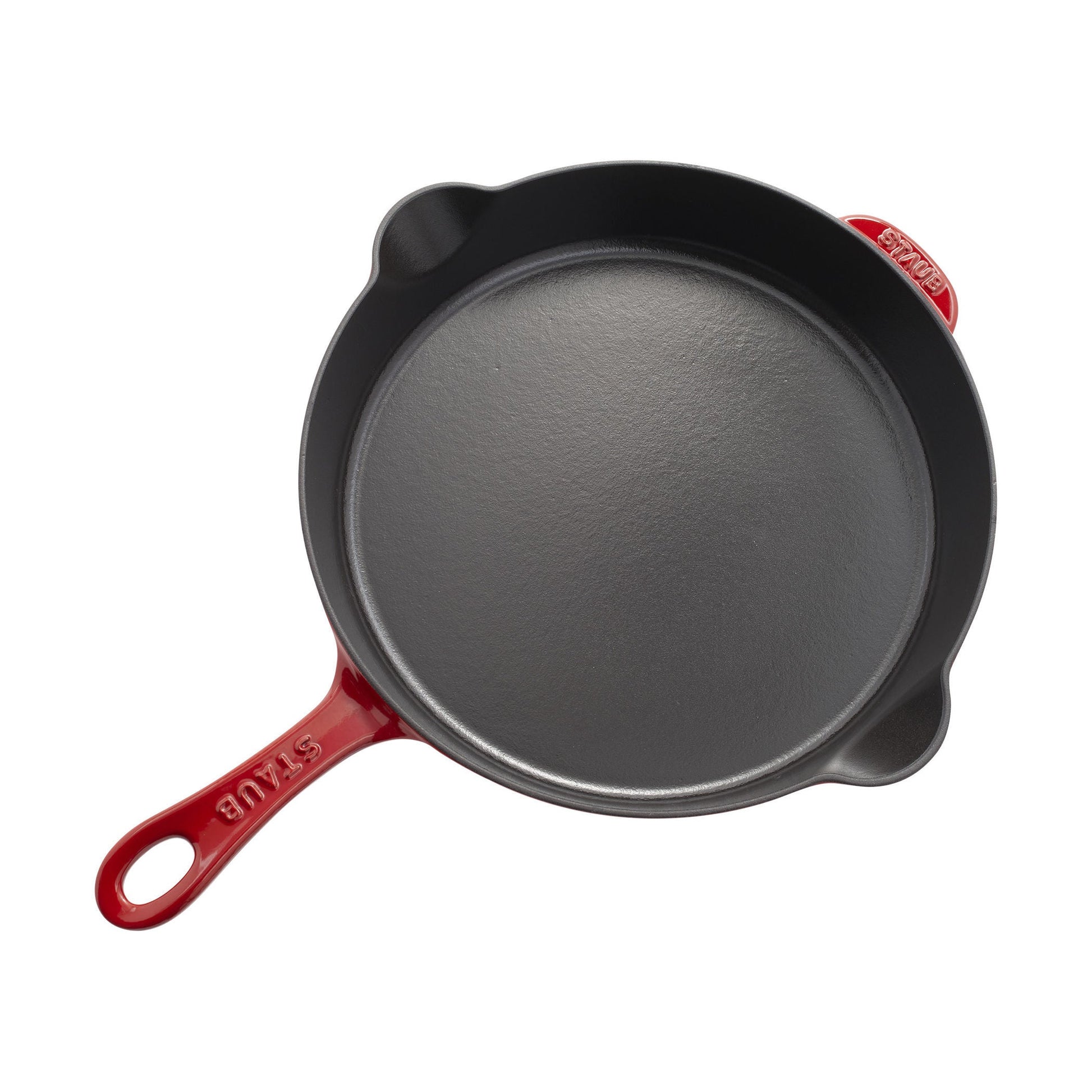 STAUB Pans 28 cm / 11 inch Cast Iron Traditional Deep Frypan, Cherry-11 Inch-DECOROLALA