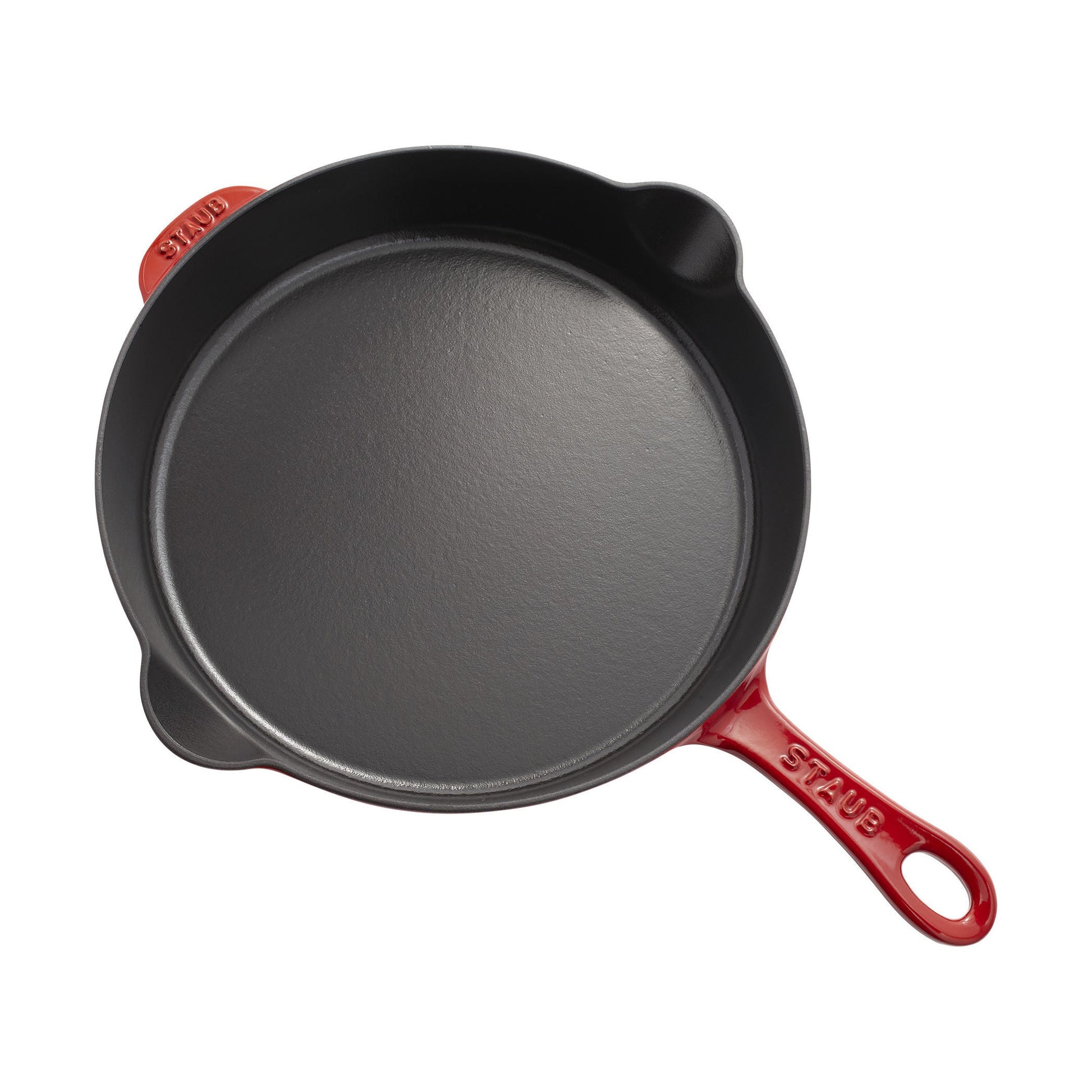 STAUB Pans 28 cm / 11 inch Cast Iron Traditional Deep Frypan, Cherry-11 Inch-DECOROLALA