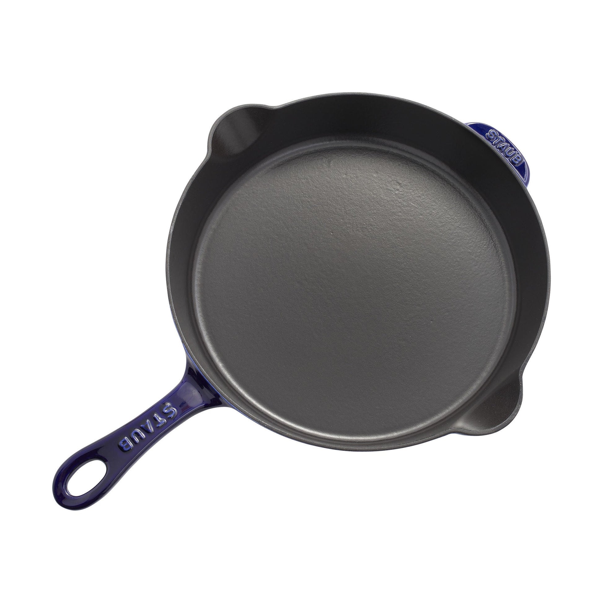 STAUB Pans 28 cm / 11 inch Cast Iron Traditional Deep Frypan, Dark-Blue-11 Inch-DECOROLALA