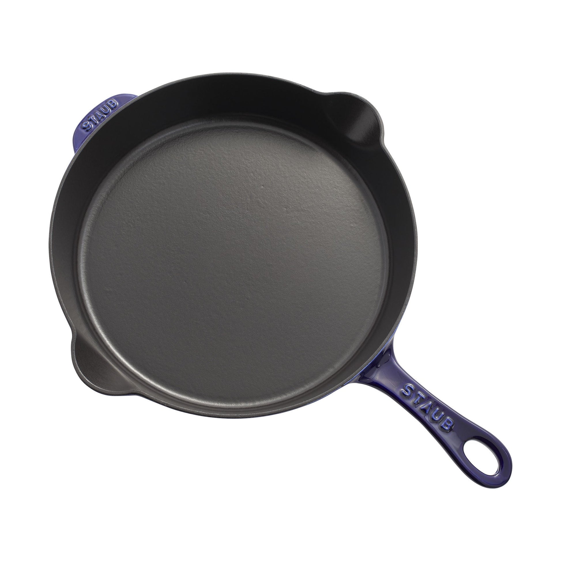 STAUB Pans 28 cm / 11 inch Cast Iron Traditional Deep Frypan, Dark-Blue-11 Inch-DECOROLALA