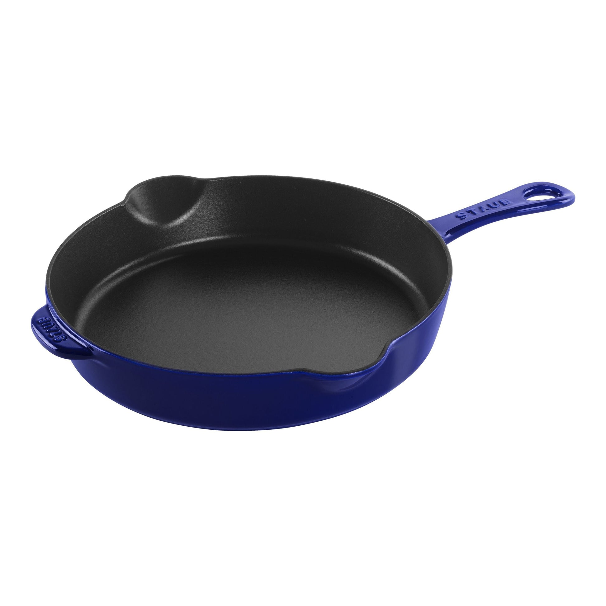 STAUB Pans 28 cm / 11 inch Cast Iron Traditional Deep Frypan, Dark-Blue-11 Inch-DECOROLALA