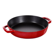 STAUB Pans 34 cm Cast Iron Double Handle Skillet, Cherry-13 Inch-DECOROLALA