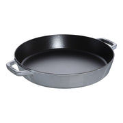 STAUB Pans 34 cm Cast Iron Double Handle Skillet, Graphite-Grey-13 Inch-DECOROLALA