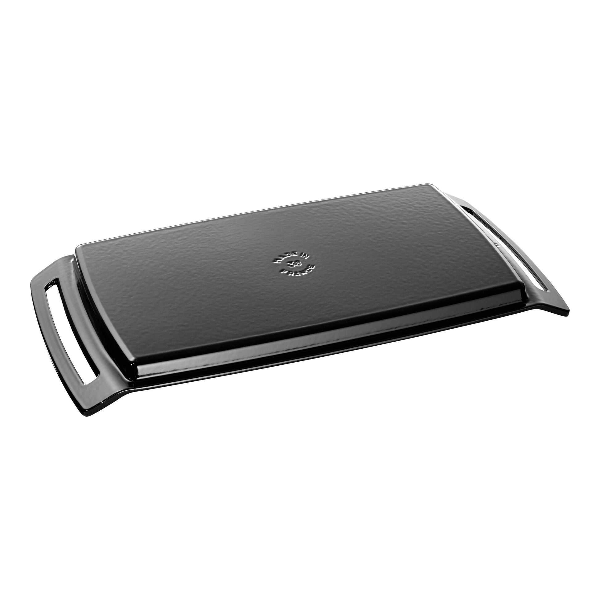 STAUB Plancha Cast Iron Griddle 38x22cm Black-DECOROLALA