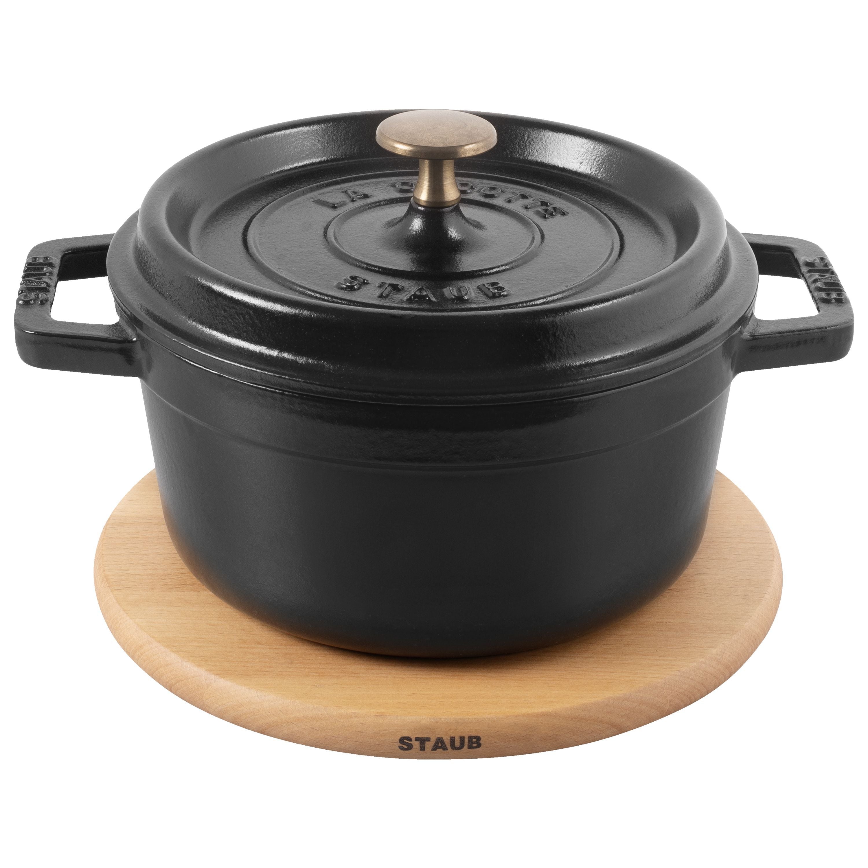 STAUB Round Beech Trivet Magnetic 16cm Brown-Trivet-DECOROLALA