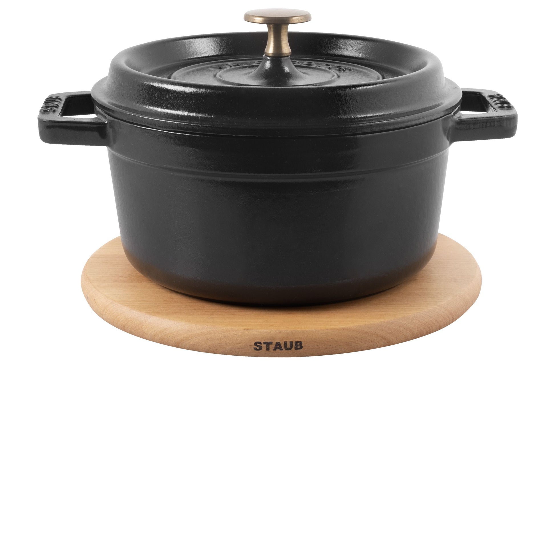 STAUB Round Beech Trivet Magnetic 16cm Brown-Trivet-DECOROLALA