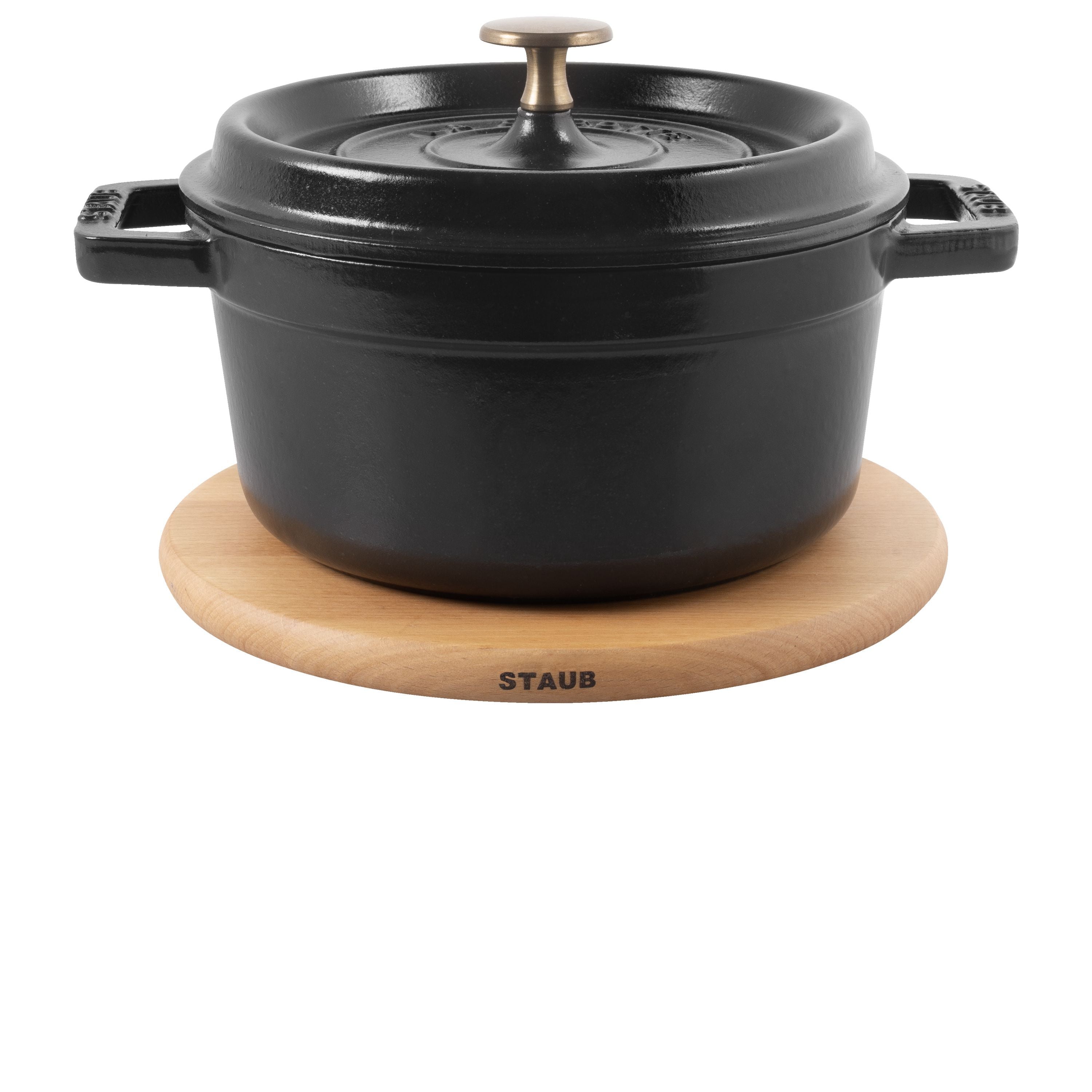 STAUB Round Beech Trivet Magnetic 16cm Brown-Trivet-DECOROLALA