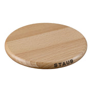 STAUB Round Beech Trivet Magnetic 16cm Brown-Trivet-DECOROLALA