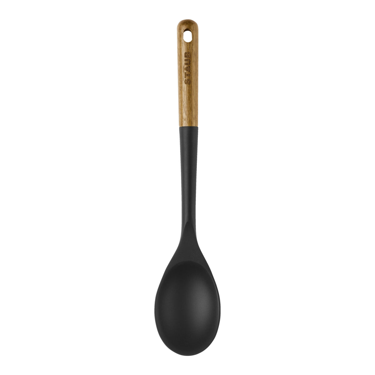 STAUB Serving Spoon Silicone 31cm Black-Cooking Spoons-DECOROLALA