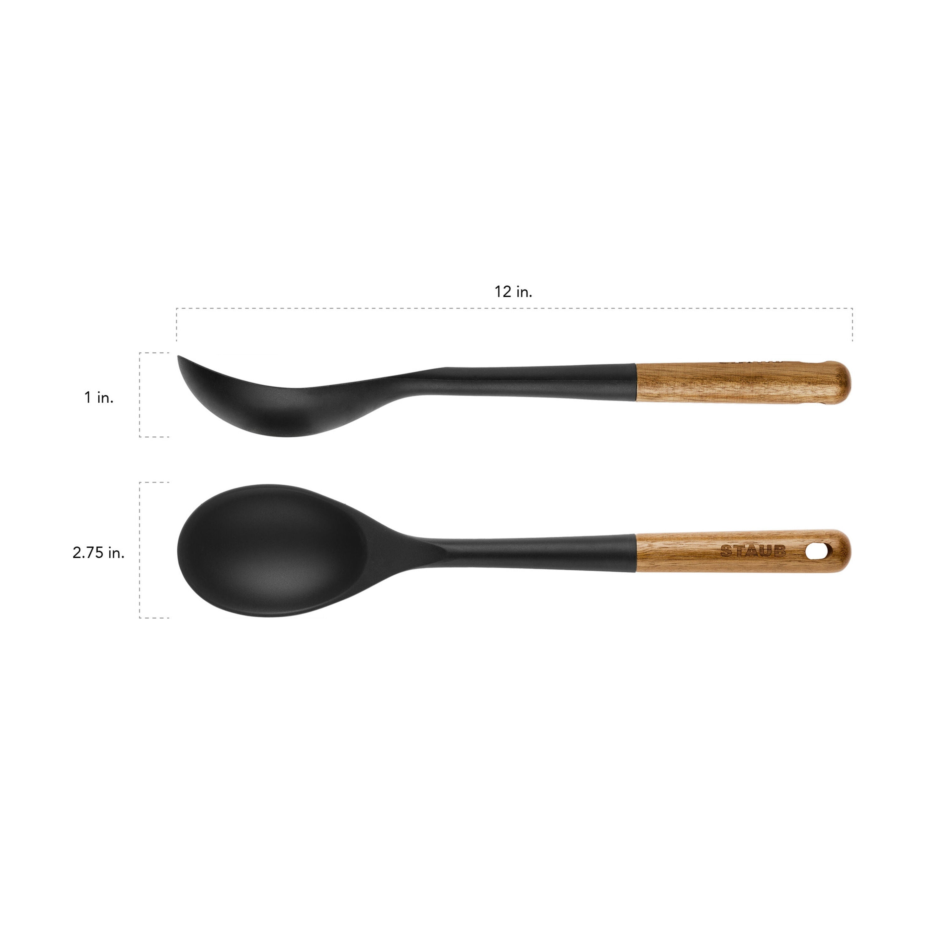 STAUB Serving Spoon Silicone 31cm Black-Spoon-DECOROLALA