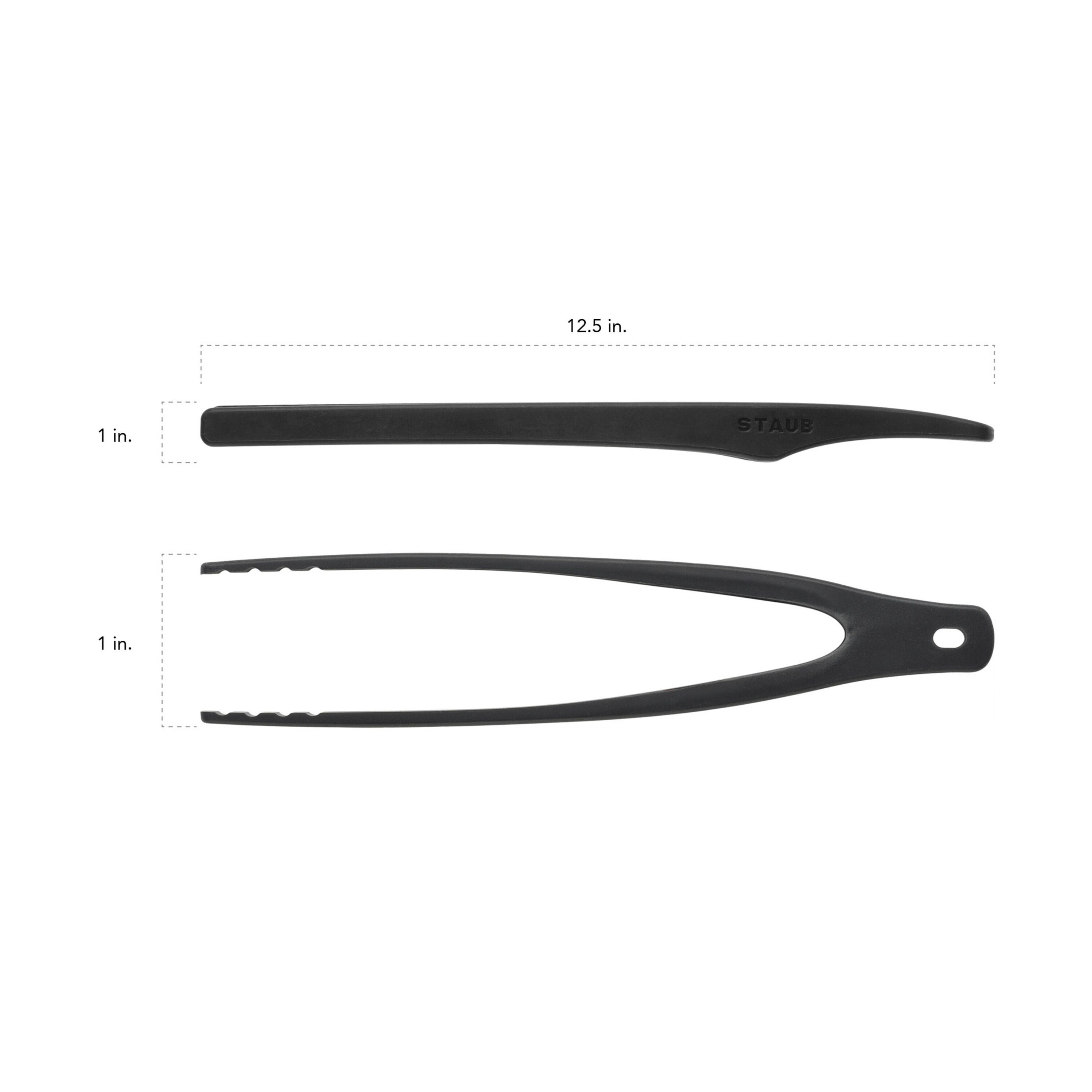 STAUB Silicone Tongs 31cm - Black-Tong-DECOROLALA