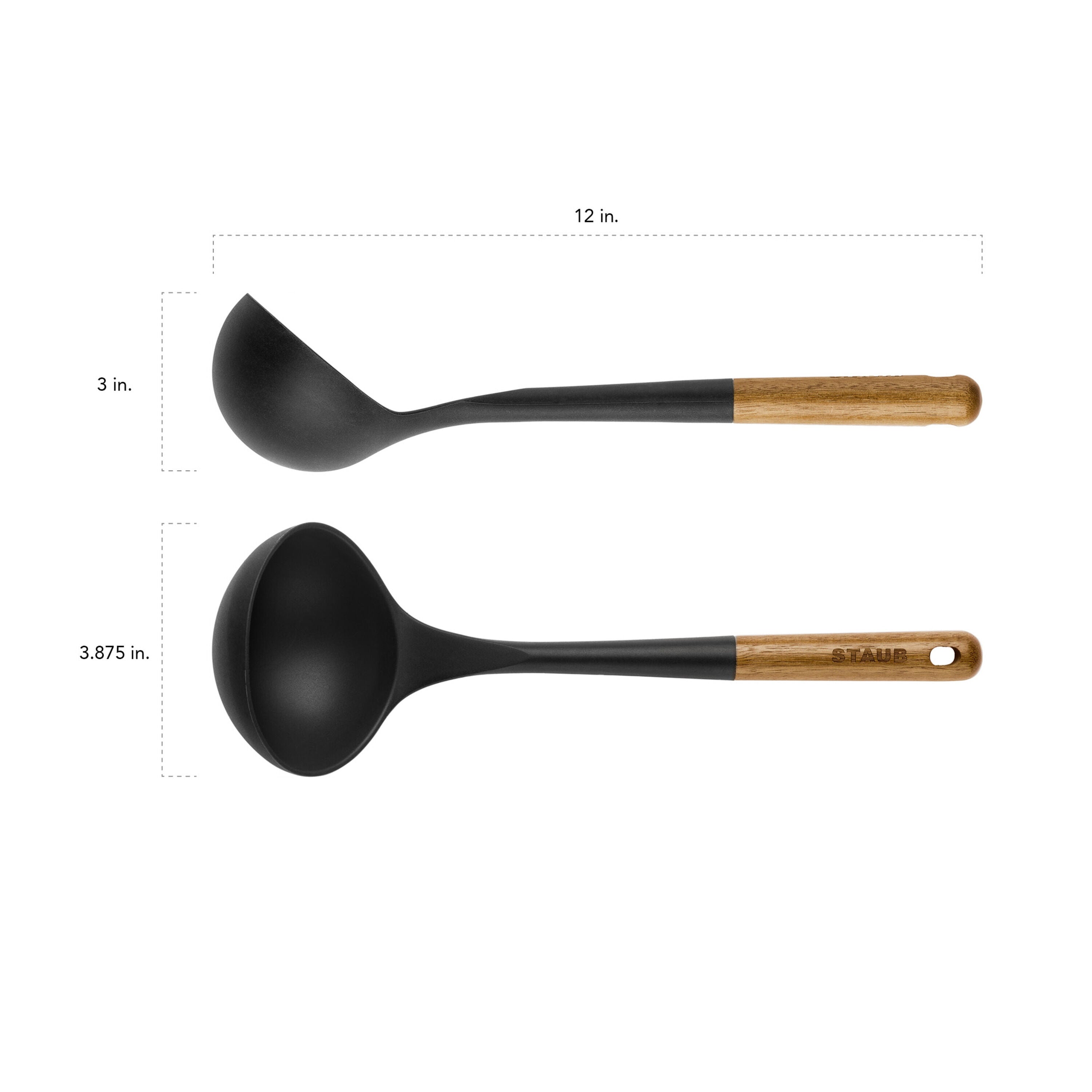 STAUB Soup Ladle Silicone 31cm Black-Ladl-DECOROLALA