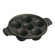 STAUB Specialities 14 cm Cast Iron Escargot Dish With Six Holes, Black-Casserole Dish-DECOROLALA