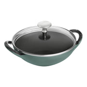 STAUB Specialities 16 cm / 6.5 inch Cast Iron Wok, Eucalyptus-Wok-DECOROLALA