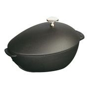 STAUB Specialities 2 L Cast Iron Oval Mussel Pot, Black-Cookware-DECOROLALA