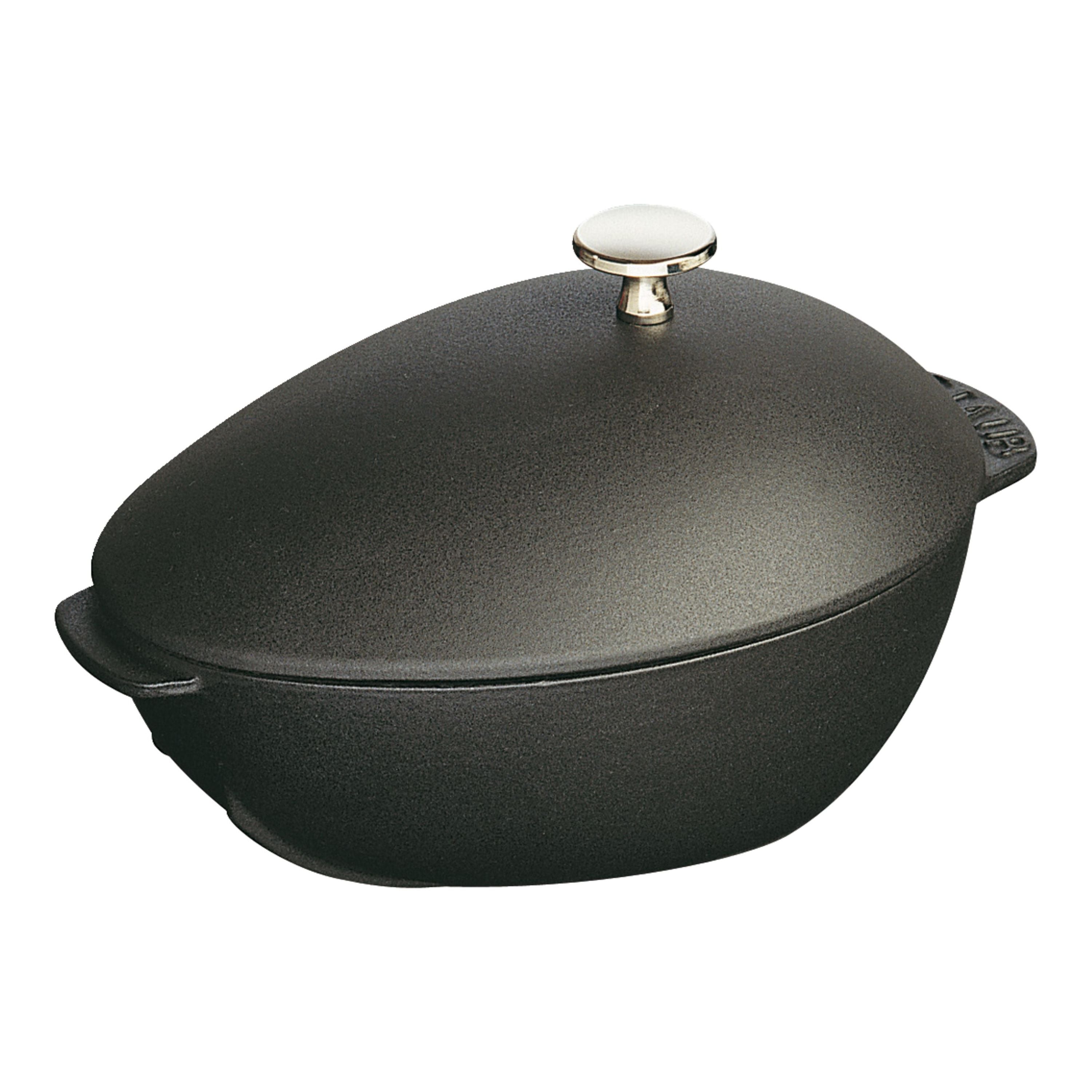 STAUB Specialities 2 L Cast Iron Oval Mussel Pot, Black-Cookware-DECOROLALA
