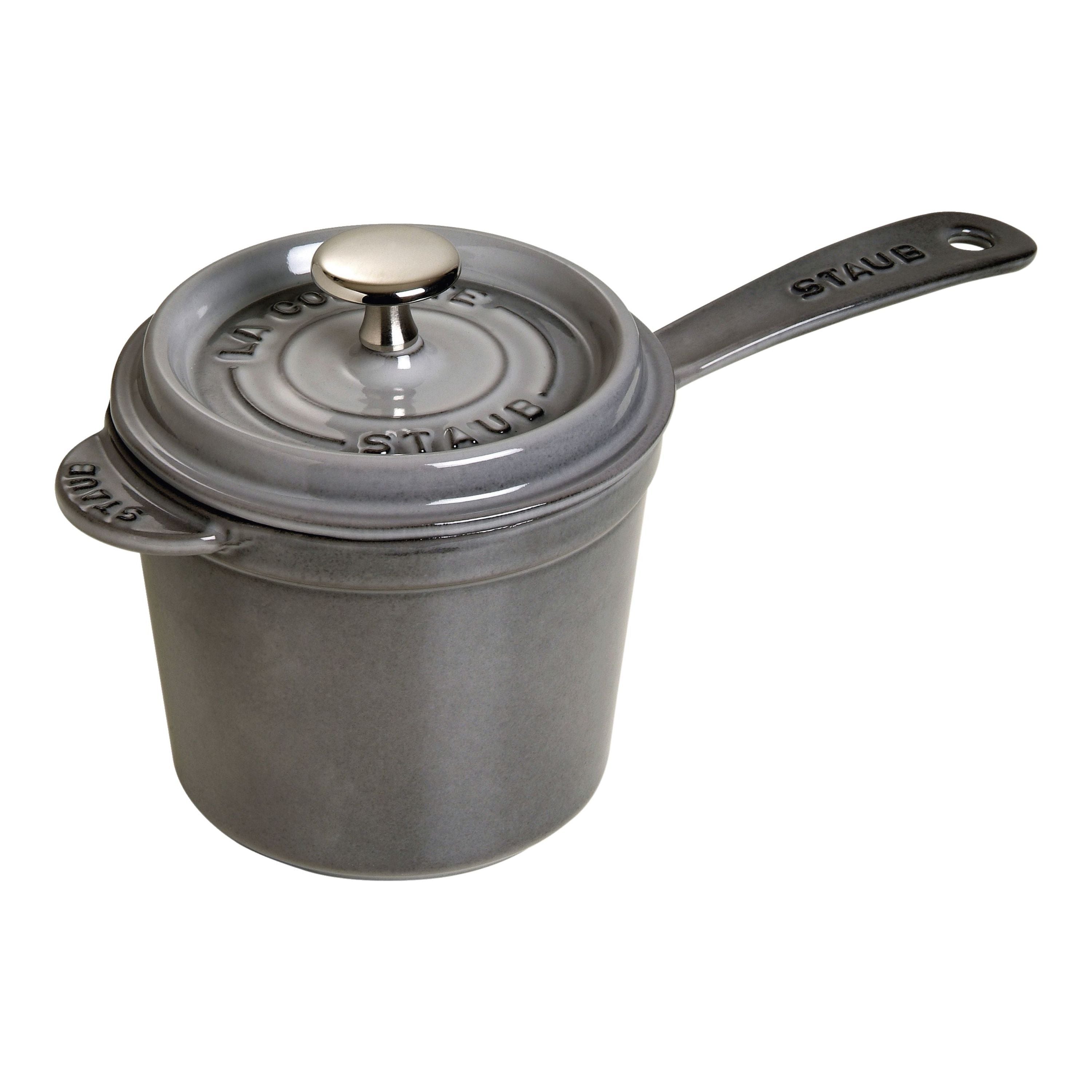STAUB Specialities 2.8 L Cast Iron Round Sauce Pan, Graphite-Grey-Saucepan-DECOROLALA