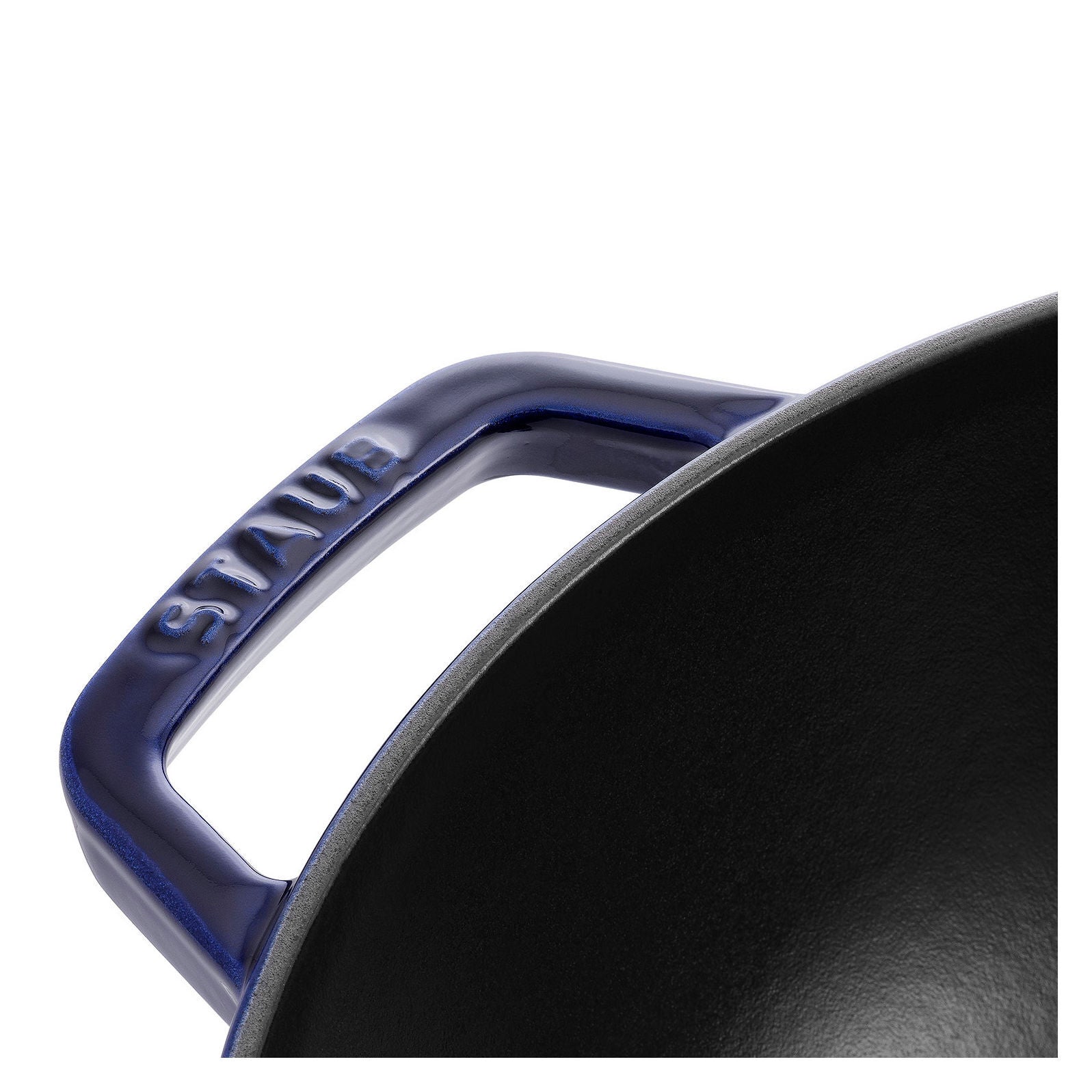 STAUB Specialities 30 cm / 12 inch Cast Iron Perfect Pan / Wok, Dark-Blue-Skillet-DECOROLALA