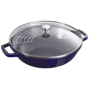 STAUB Specialities 30 cm / 12 inch Cast Iron Perfect Pan / Wok, Dark-Blue-Skillet-DECOROLALA