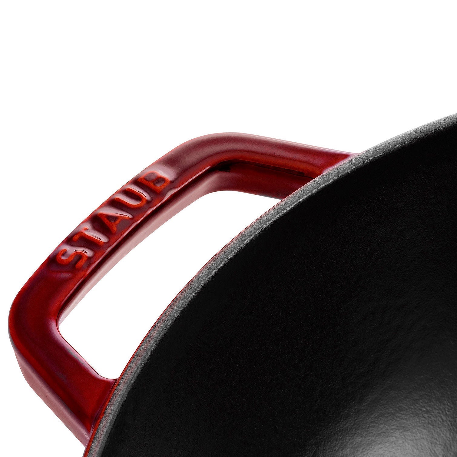 STAUB Specialities 30 cm / 12 inch Cast Iron Wok With Glass Lid, Grenadine-Red-Wok-DECOROLALA