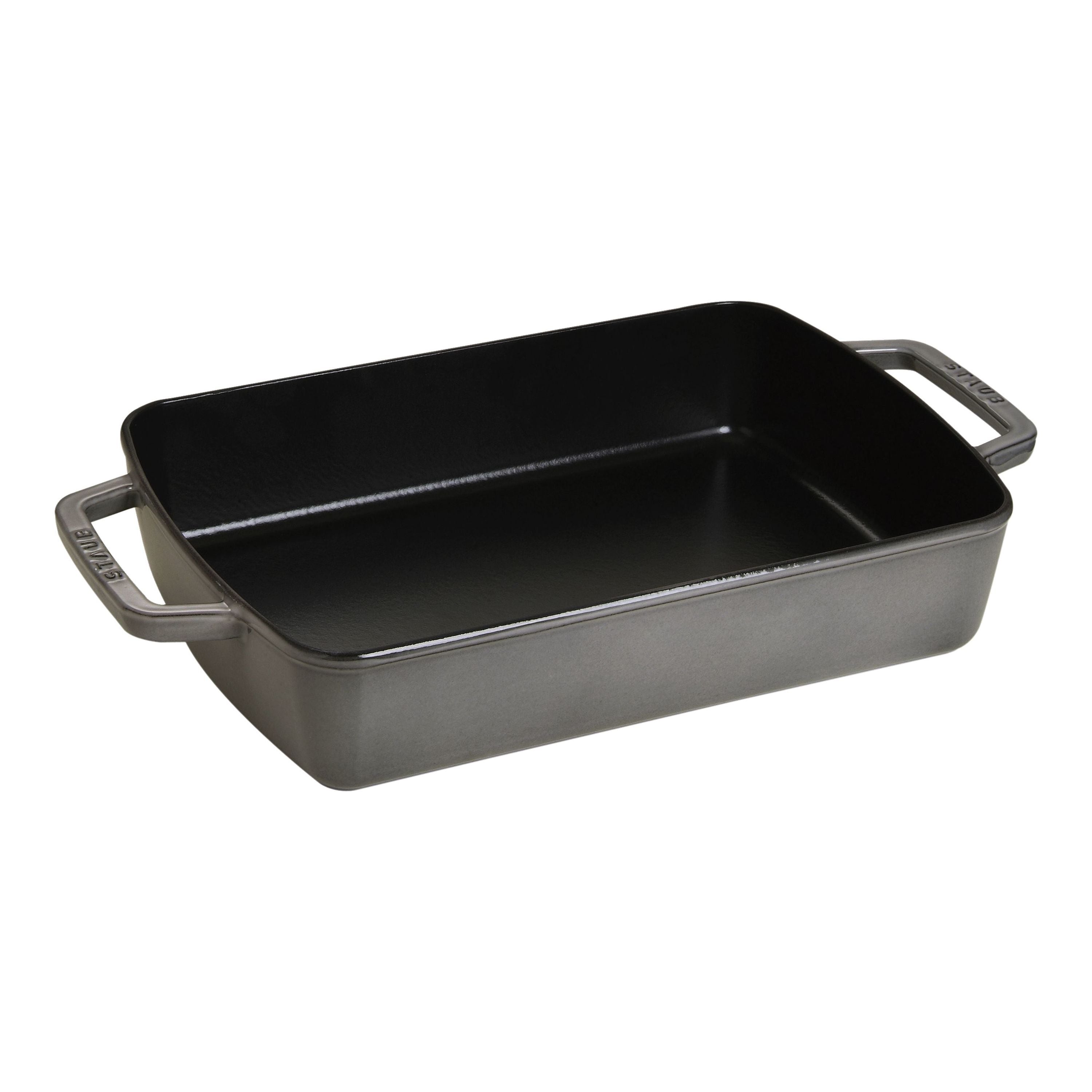 STAUB Specialities 3.25 L Cast Iron Rectangular Roasting And Baking Pan, Graphite-Grey-Saucepan-DECOROLALA