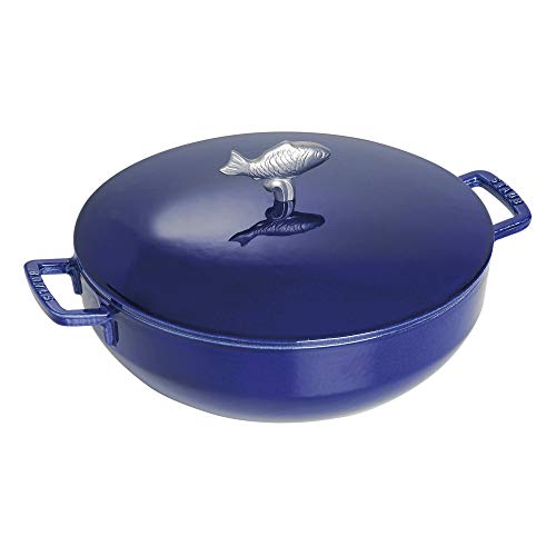 STAUB Specialities 4.75 L Cast Iron Round Bouillabaisse Pot, Dark-Blue-Cookware-DECOROLALA