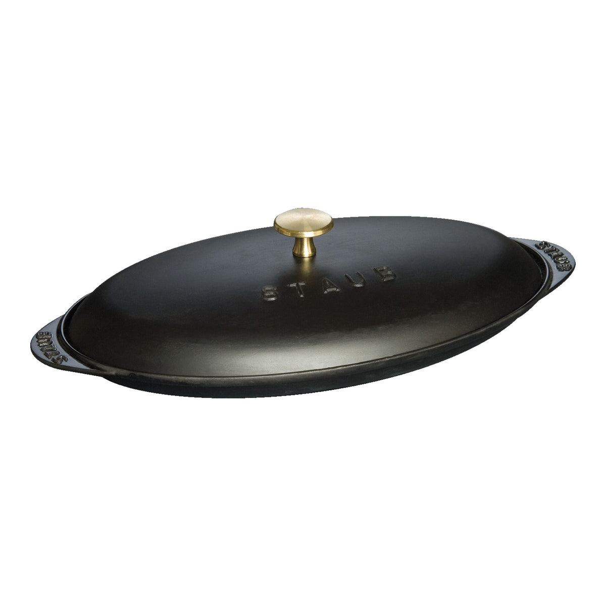 STAUB Specialities 700 ml Cast Iron Oval Oven Dish With Lid, Black-Needs Review-DECOROLALA