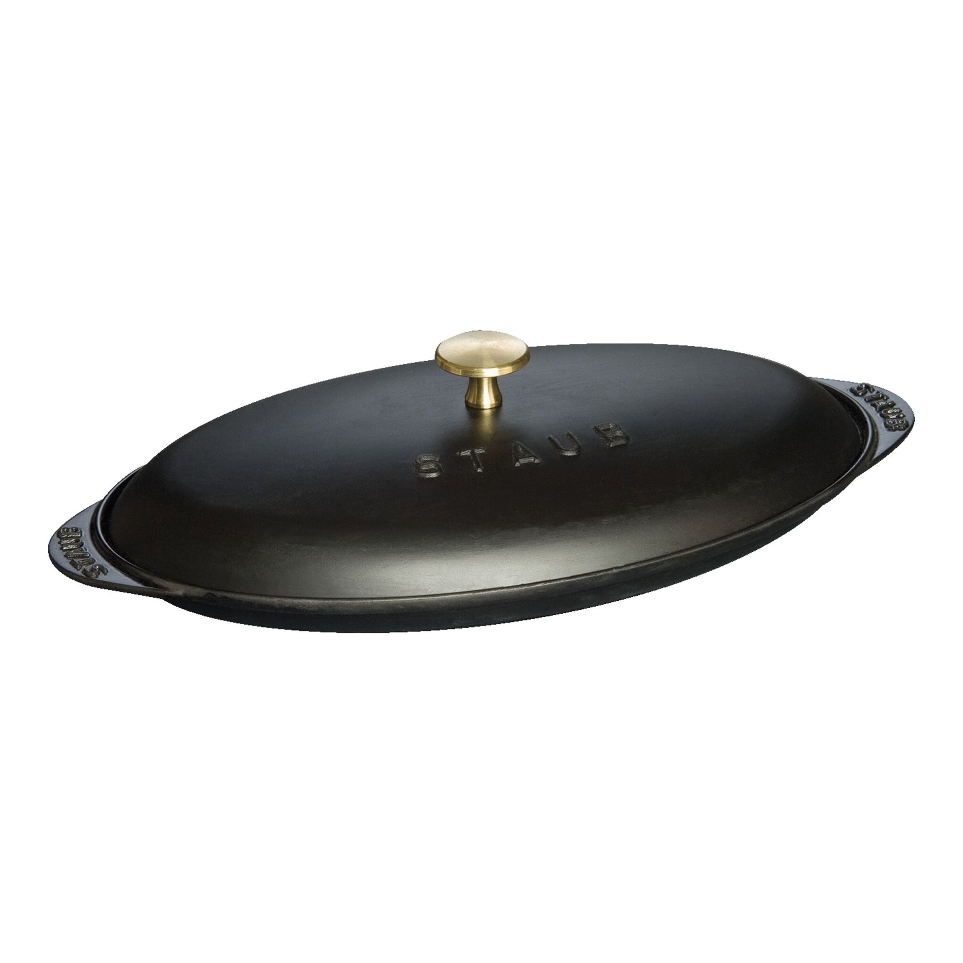 STAUB Specialities 700 ml Cast Iron Oval Oven Dish With Lid, Black-n/a-DECOROLALA